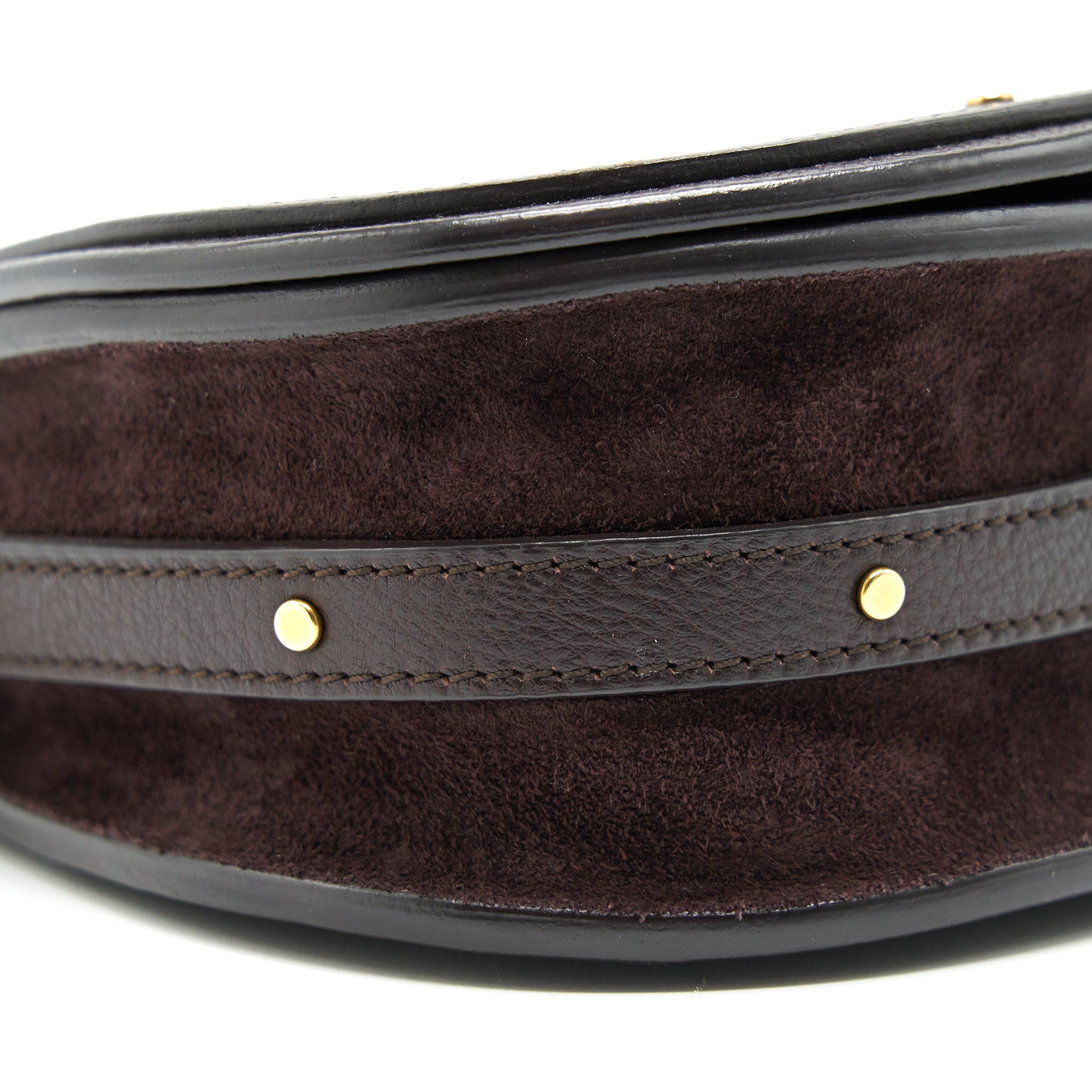 CHLOE SMALL NILE BRACELET LEATHER CROSSBODY BAG DARK BROWN