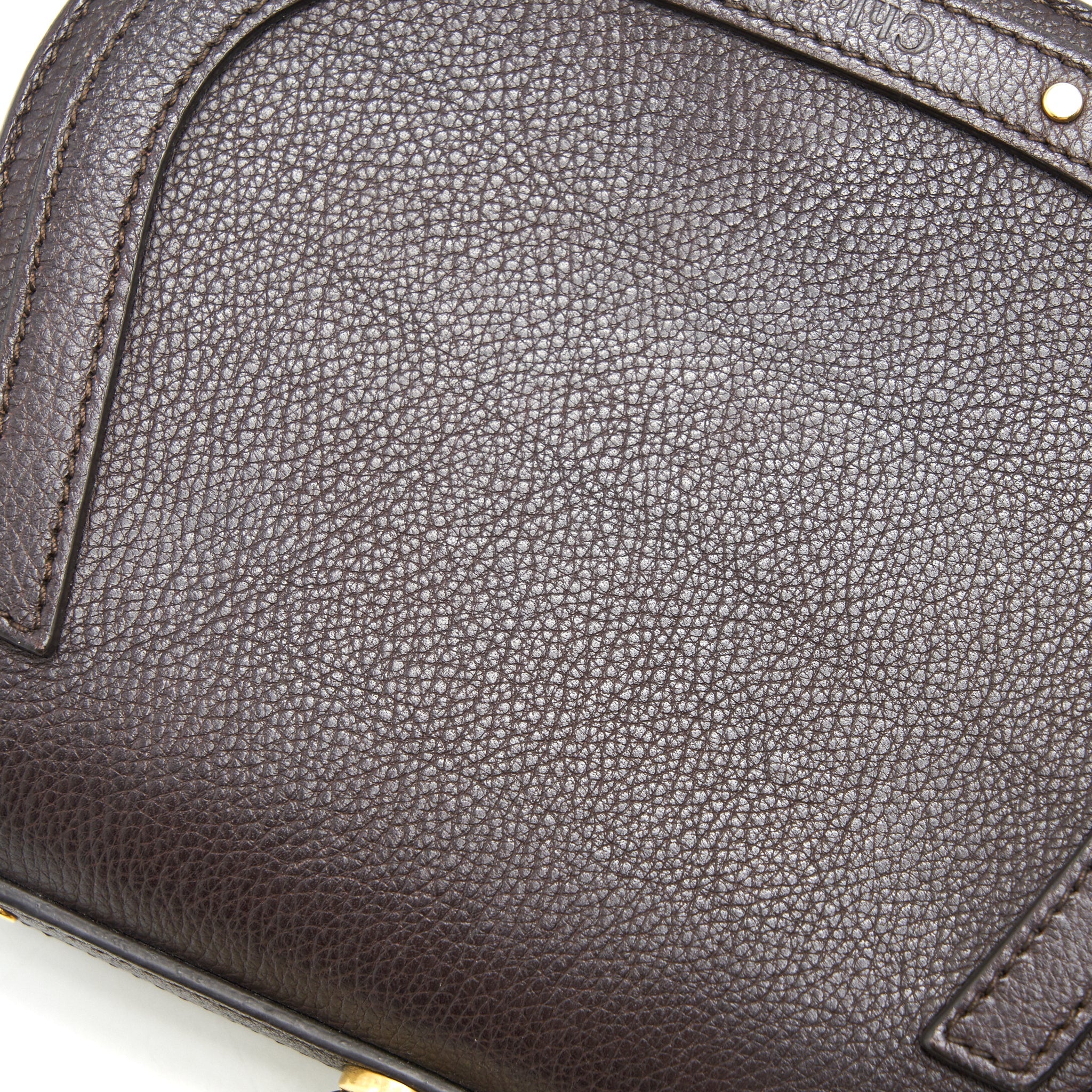 CHLOE SMALL NILE BRACELET LEATHER CROSSBODY BAG DARK BROWN