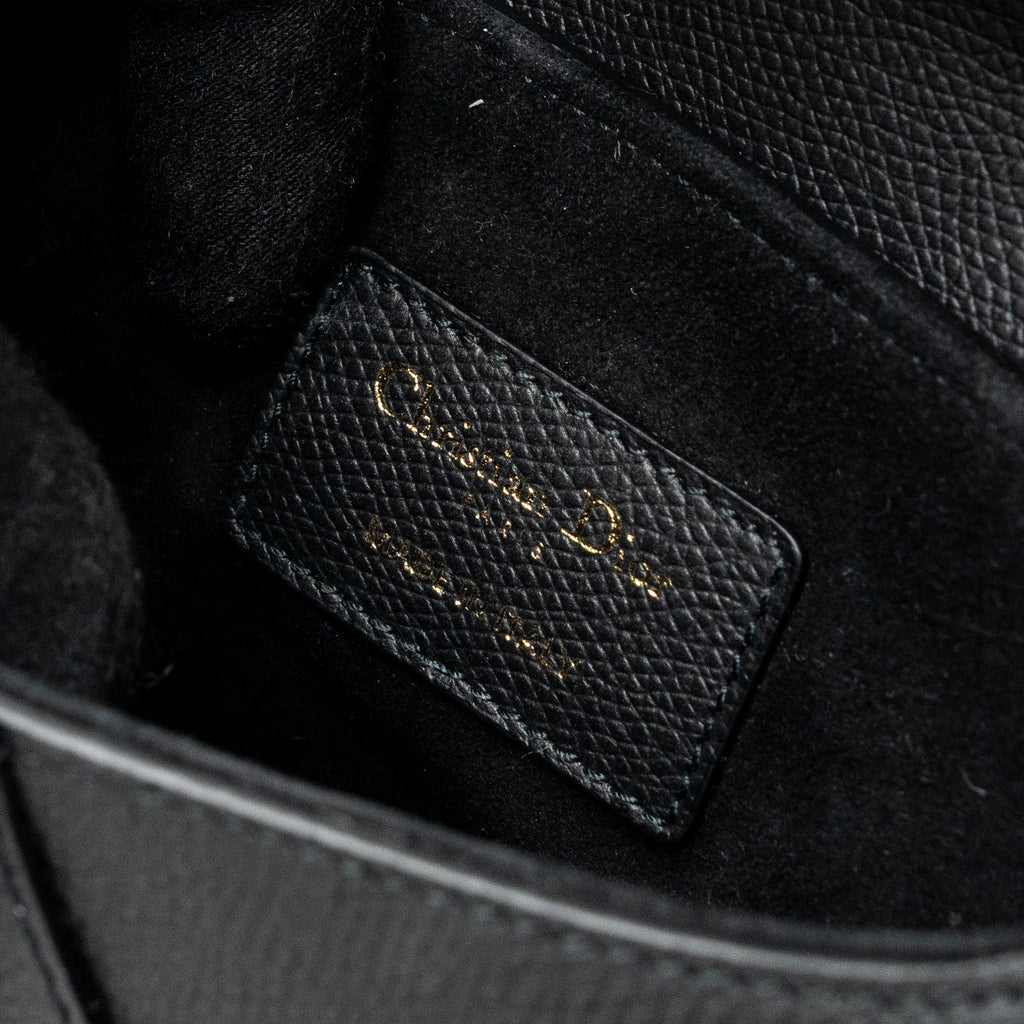 DIOR MINI SADDLE BAG CALFSKIN BLACK GHW  WITH AN EXTRA DIOR STRAP