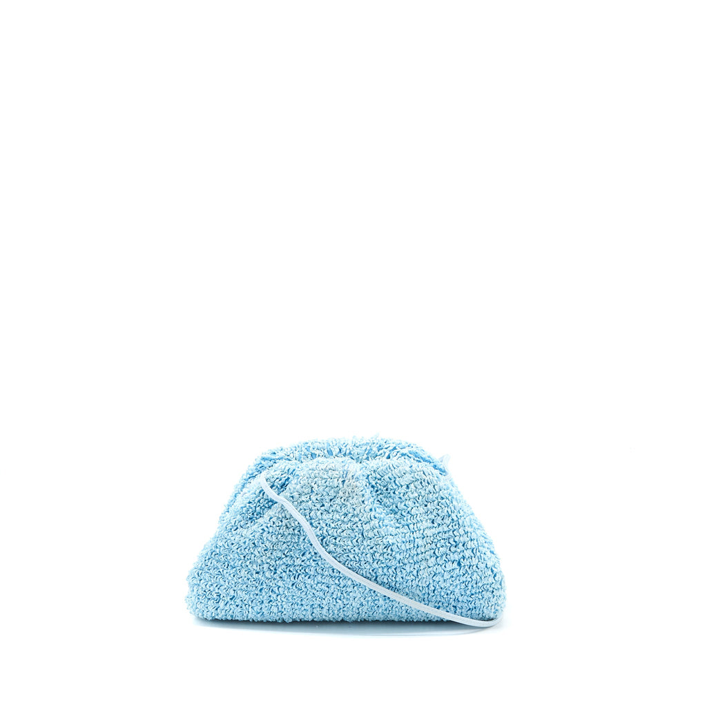 BOTTEGA VENETA MINI POUCH RAFFIA/LEATHER BUBBLE SHW