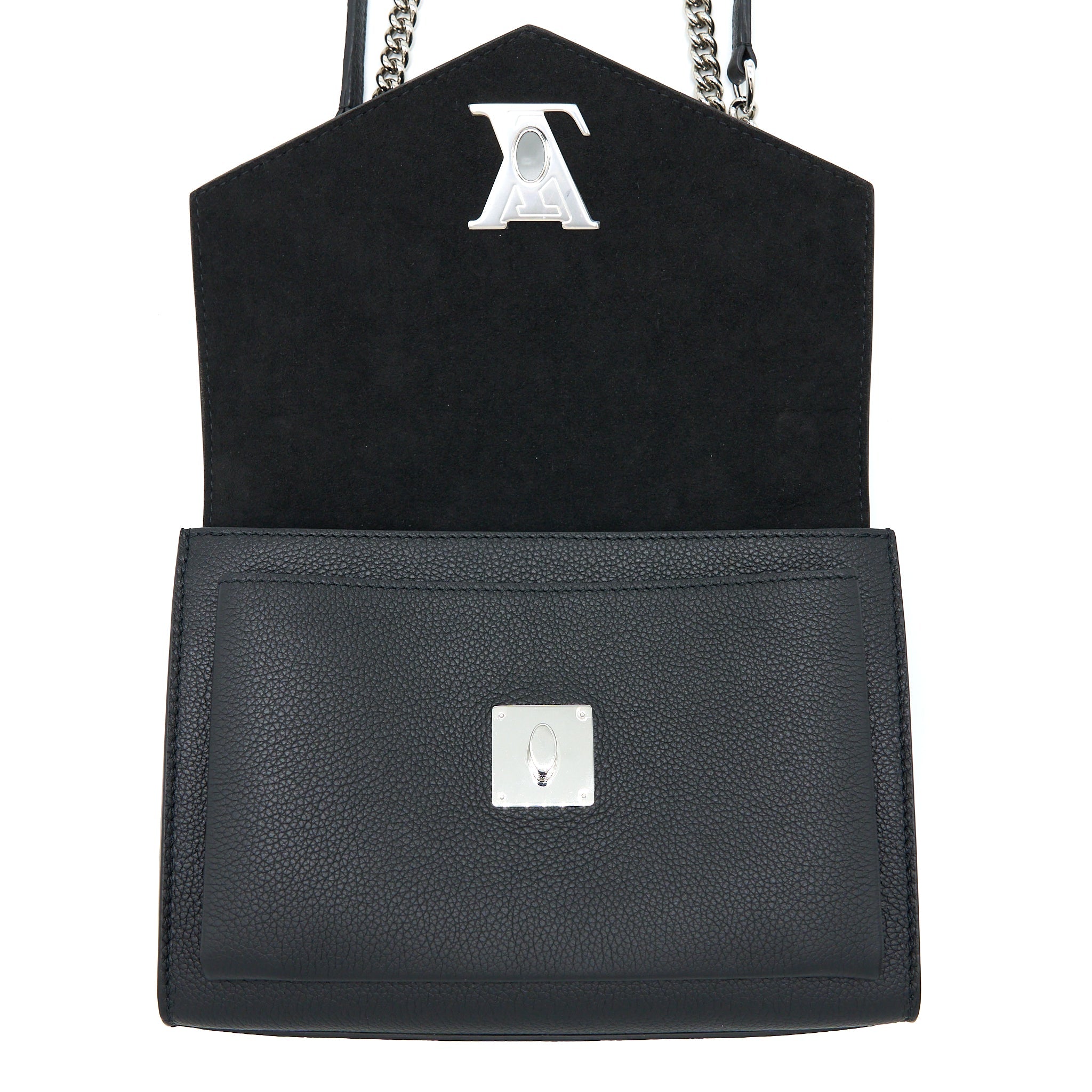 LOUIS VUITTON MYLOCKME SATCHEL CHAIN BAG CALFSKIN BLACK SHW