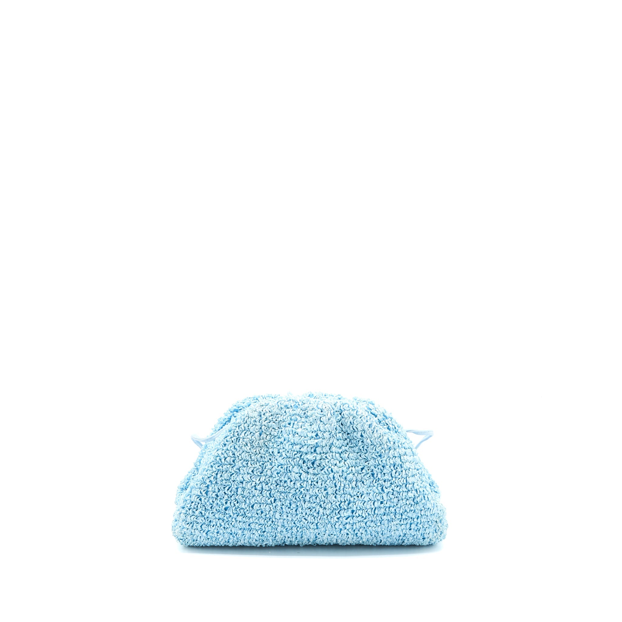 BOTTEGA VENETA MINI POUCH RAFFIA/LEATHER BUBBLE SHW