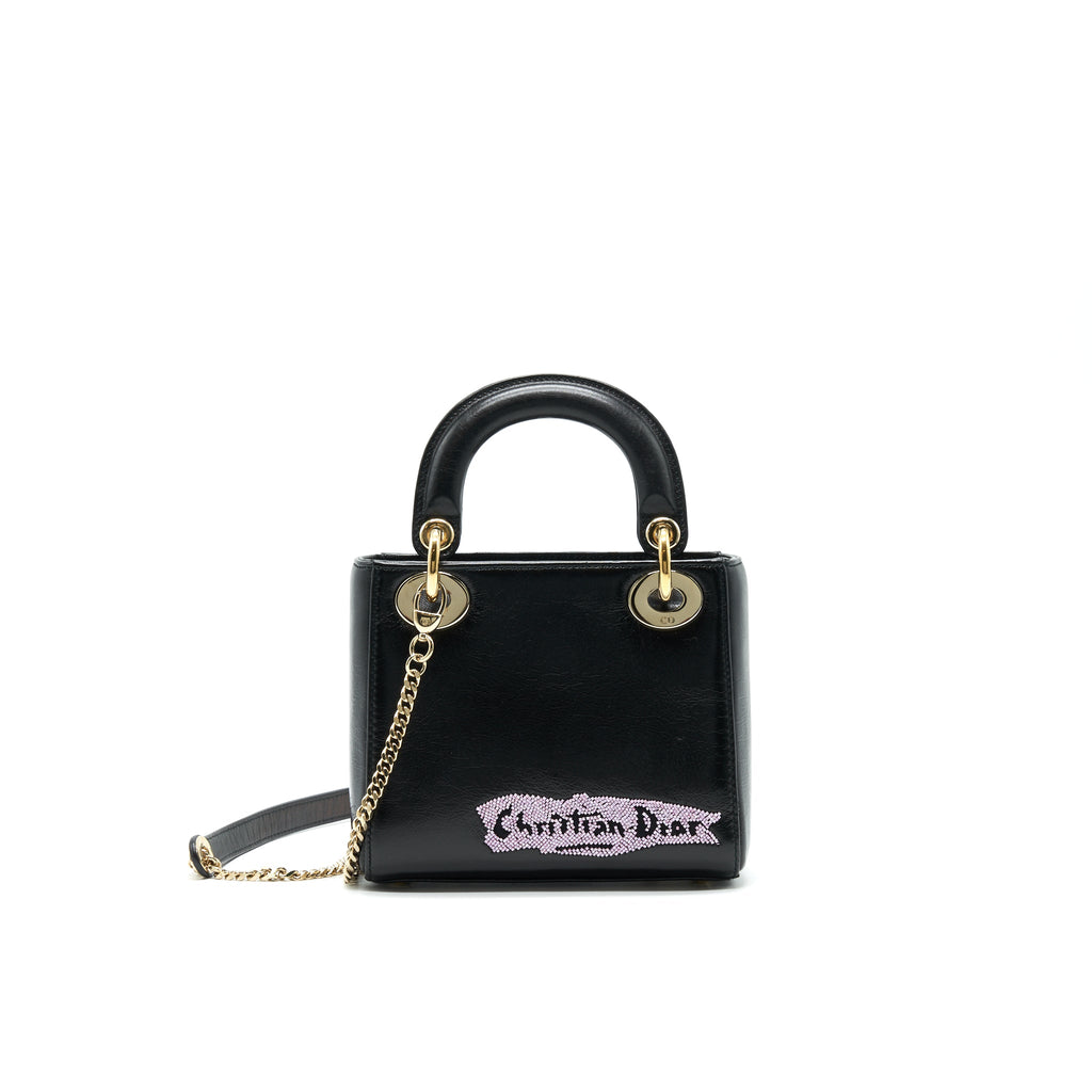 DIOR MINI LADY DIOR LIMITED EDITION BLACK LGHW