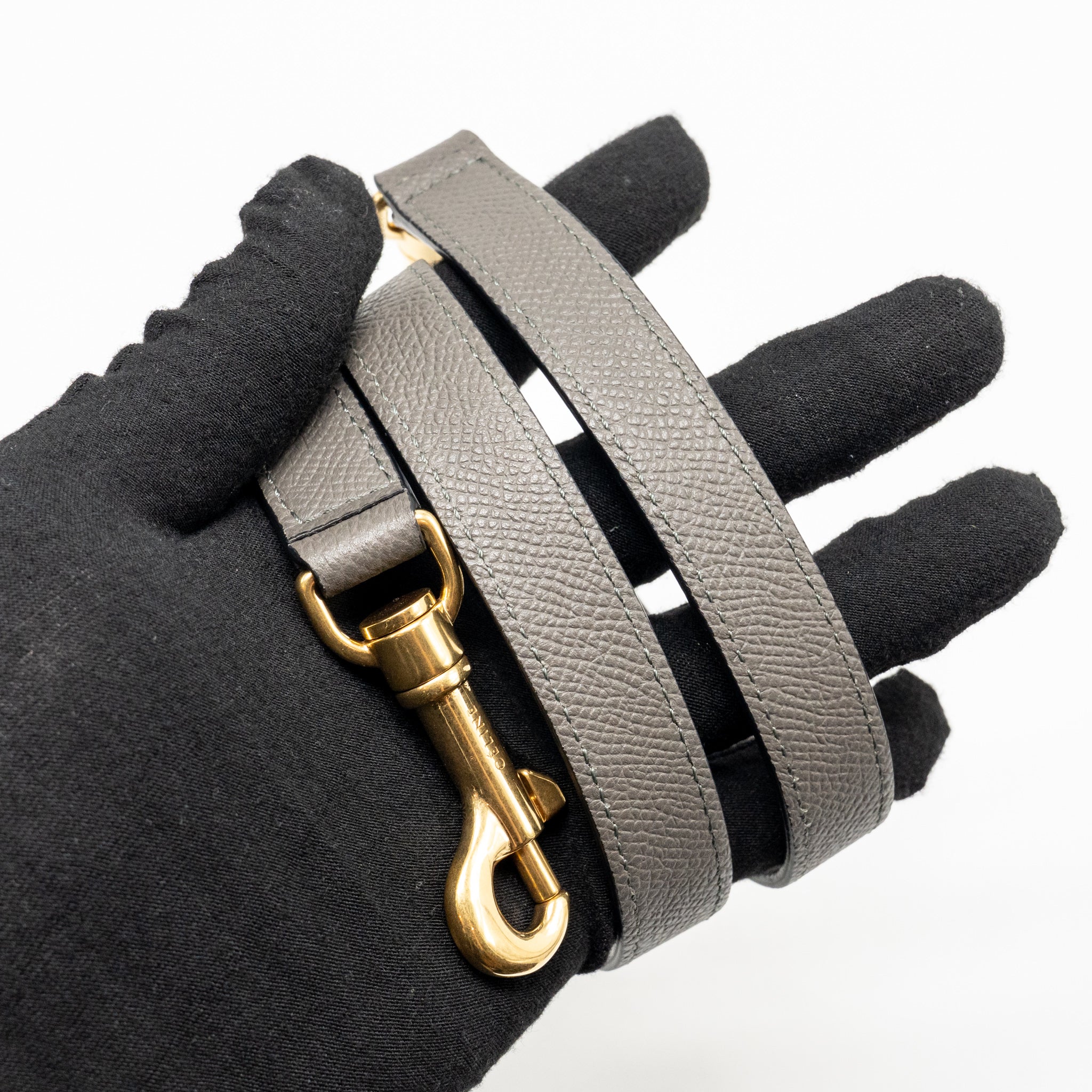 CELINE MINI BELT BAG GRAINED CALFSKIN GREY GHW