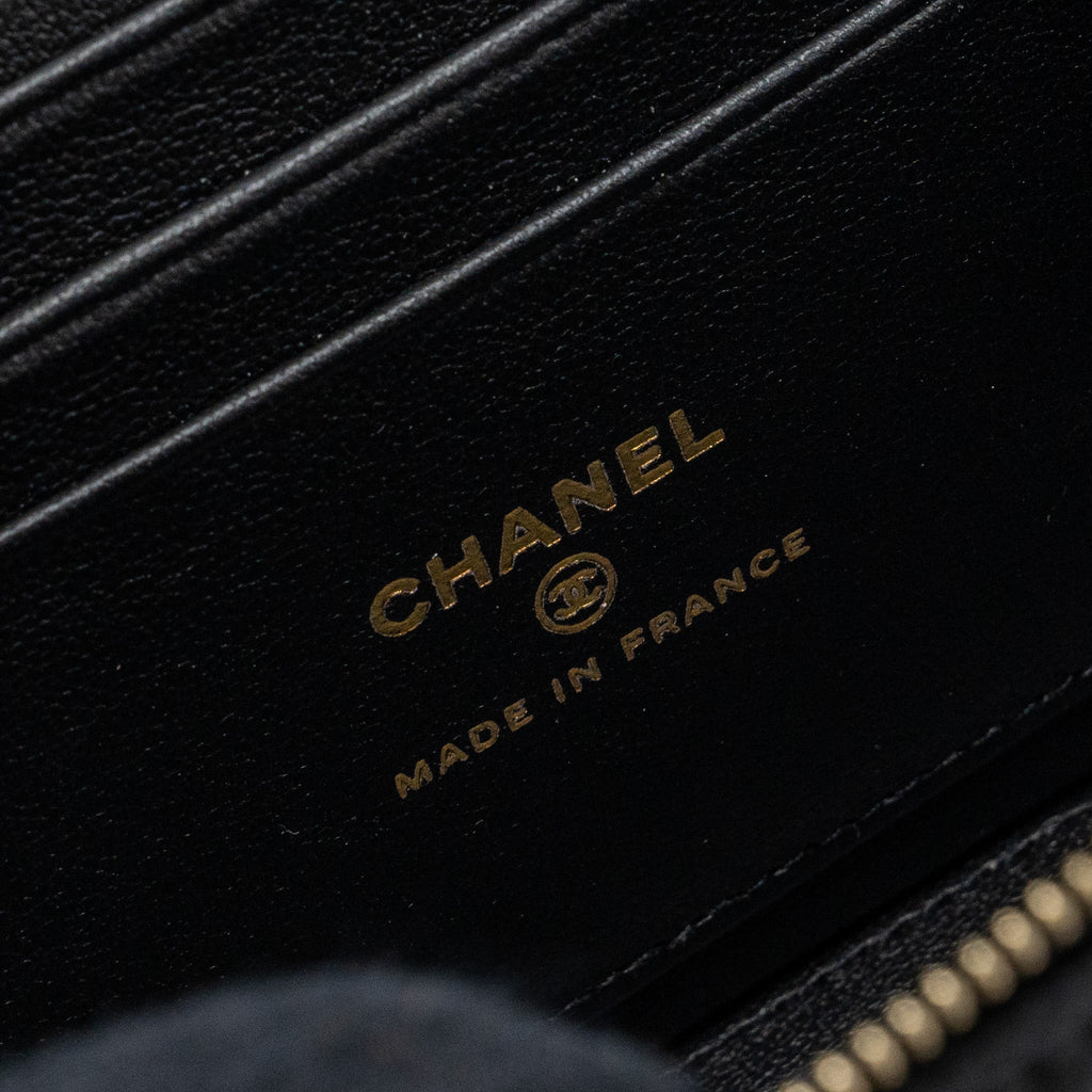CHANEL TOP HANDLE LONG VANITY LAMBSKIN BLACK GHW (MICROCHIP)