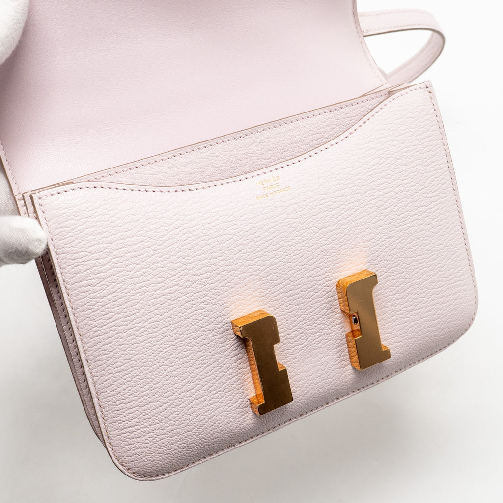 HERMES MINI CONSTANCE CHÈVRE MYSORE MAUVE PALE RGHW