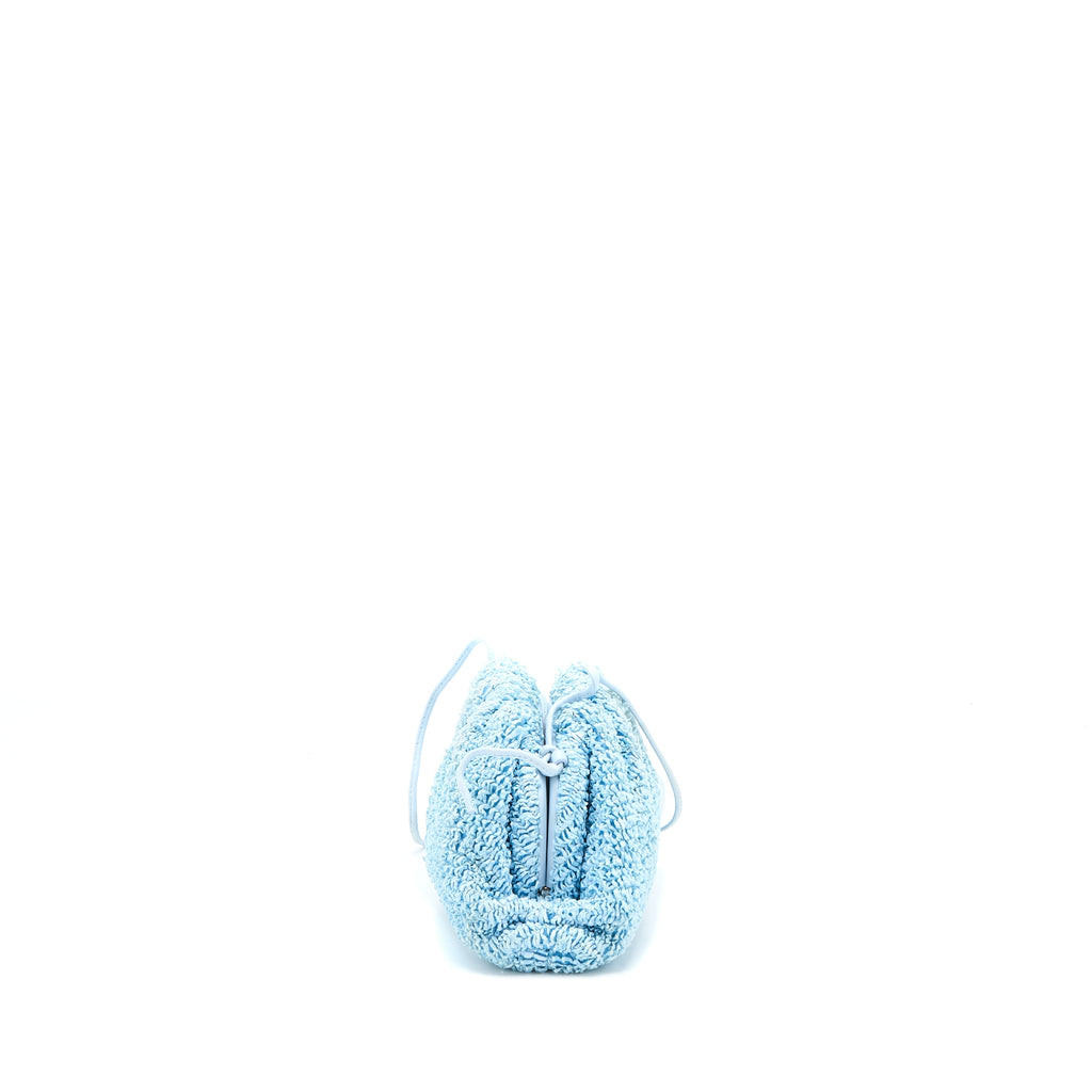 BOTTEGA VENETA MINI POUCH RAFFIA/LEATHER BUBBLE SHW