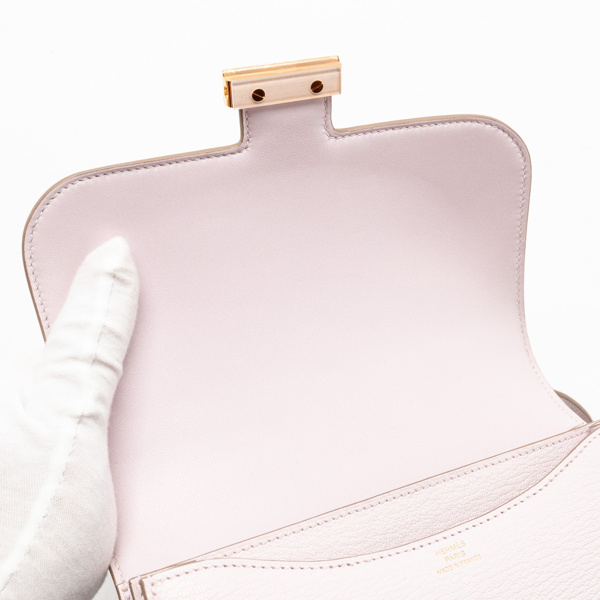 HERMES MINI CONSTANCE CHÈVRE MYSORE MAUVE PALE RGHW