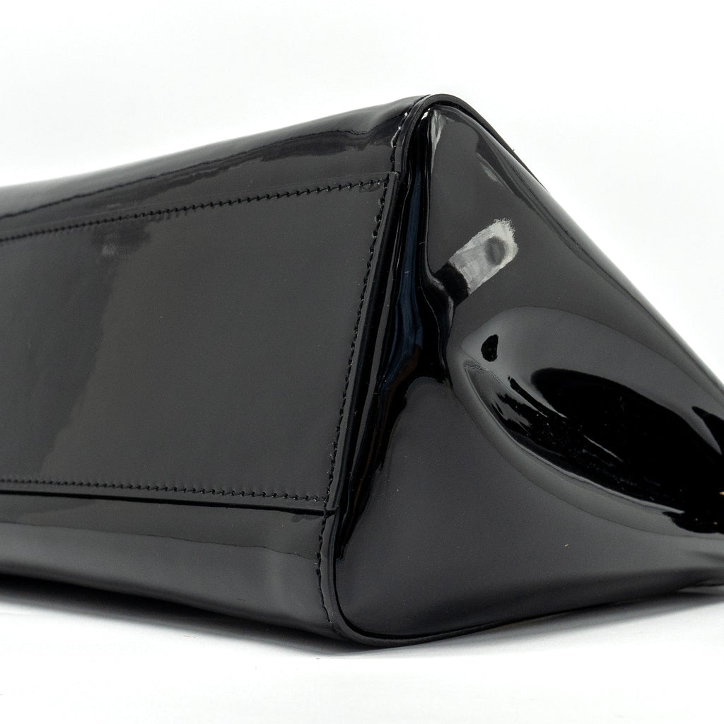FENDI MINI PEEKABOO PATENT BLACK GHW