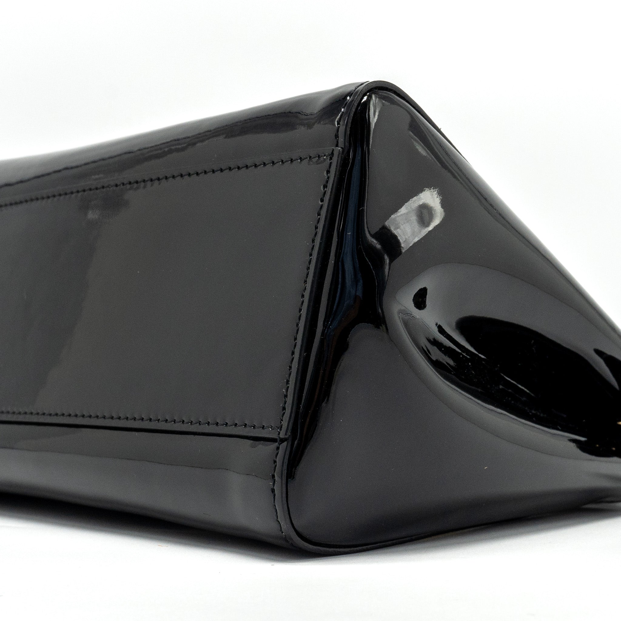 FENDI MINI PEEKABOO PATENT BLACK GHW