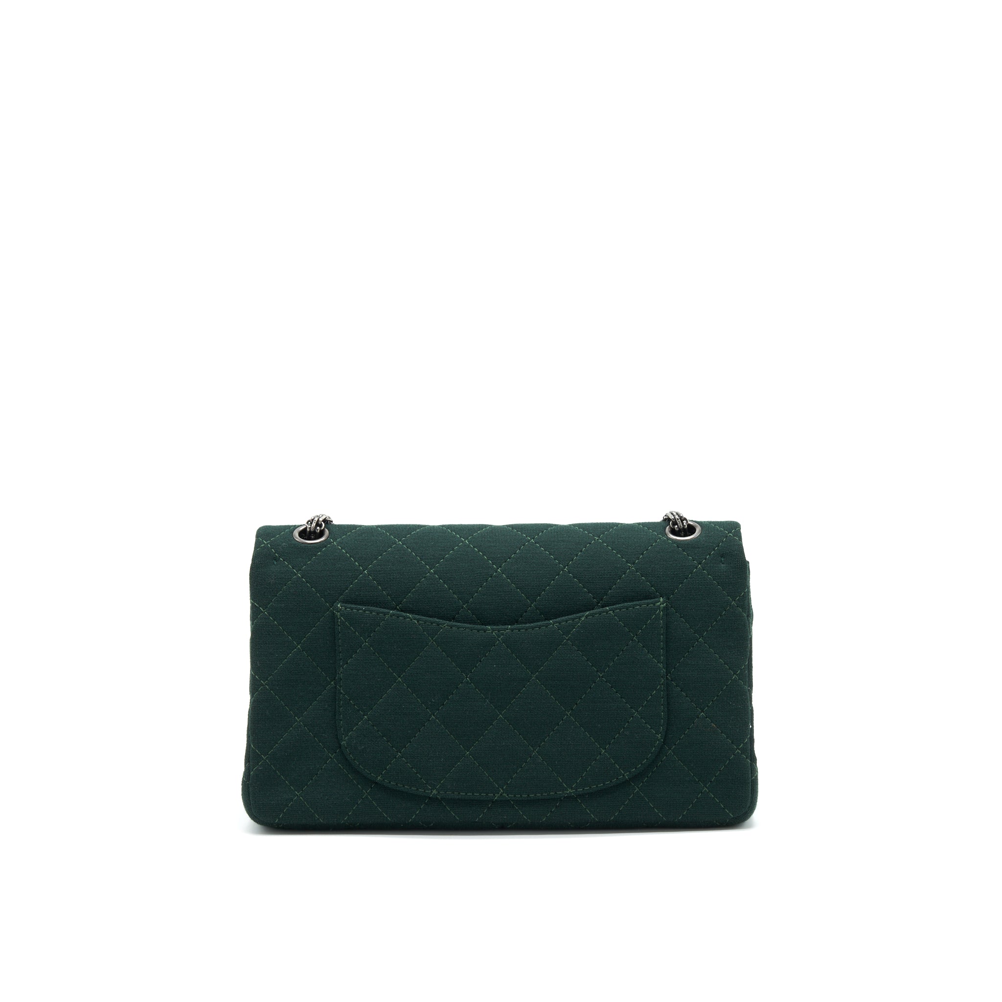 CHANEL REISSUE 2.55 226 FLAP BAG FABRIC DARK GREEN SHW