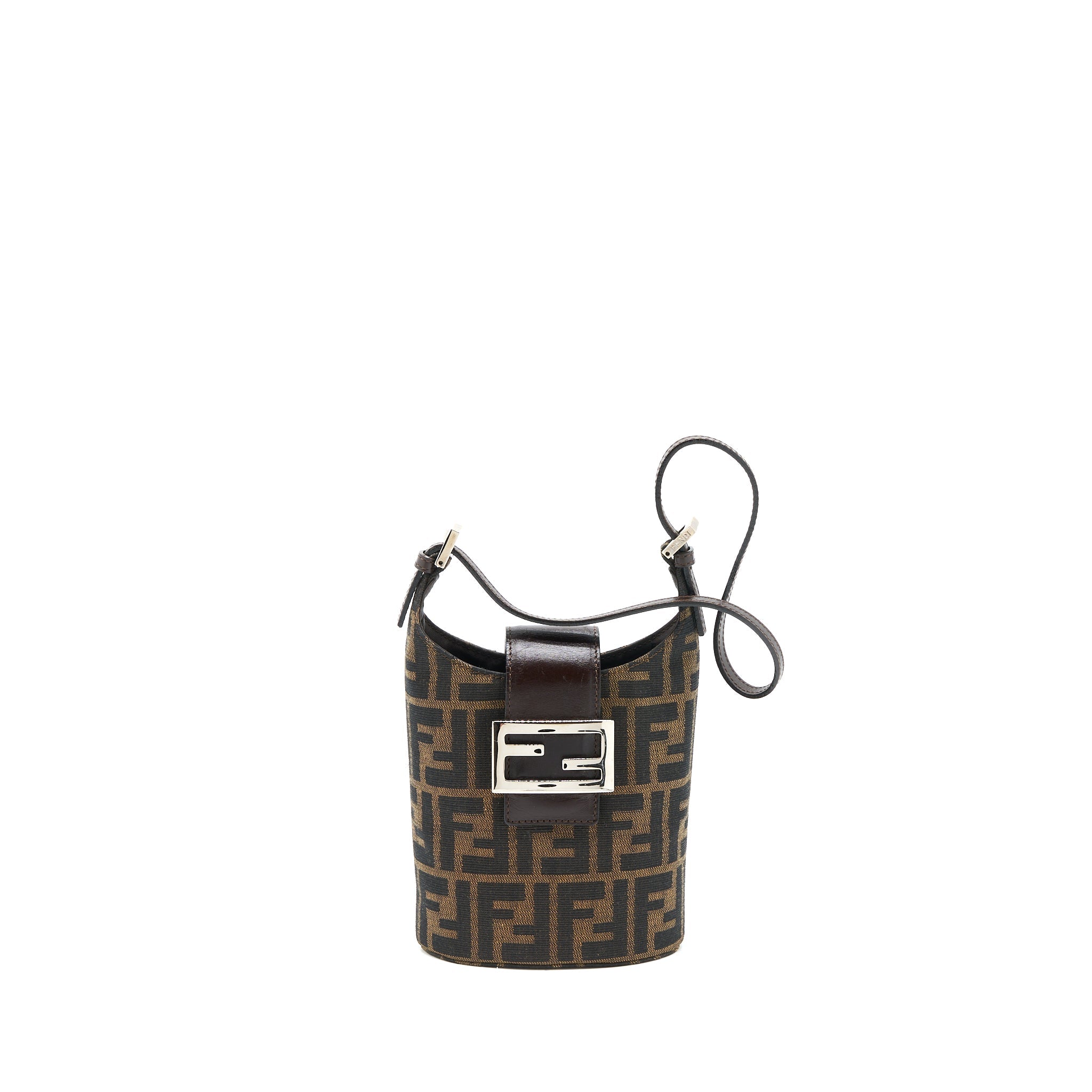 FENDI VINTAGE MINI BAG CANVAS/LEATHER FF JACQUARD SHW