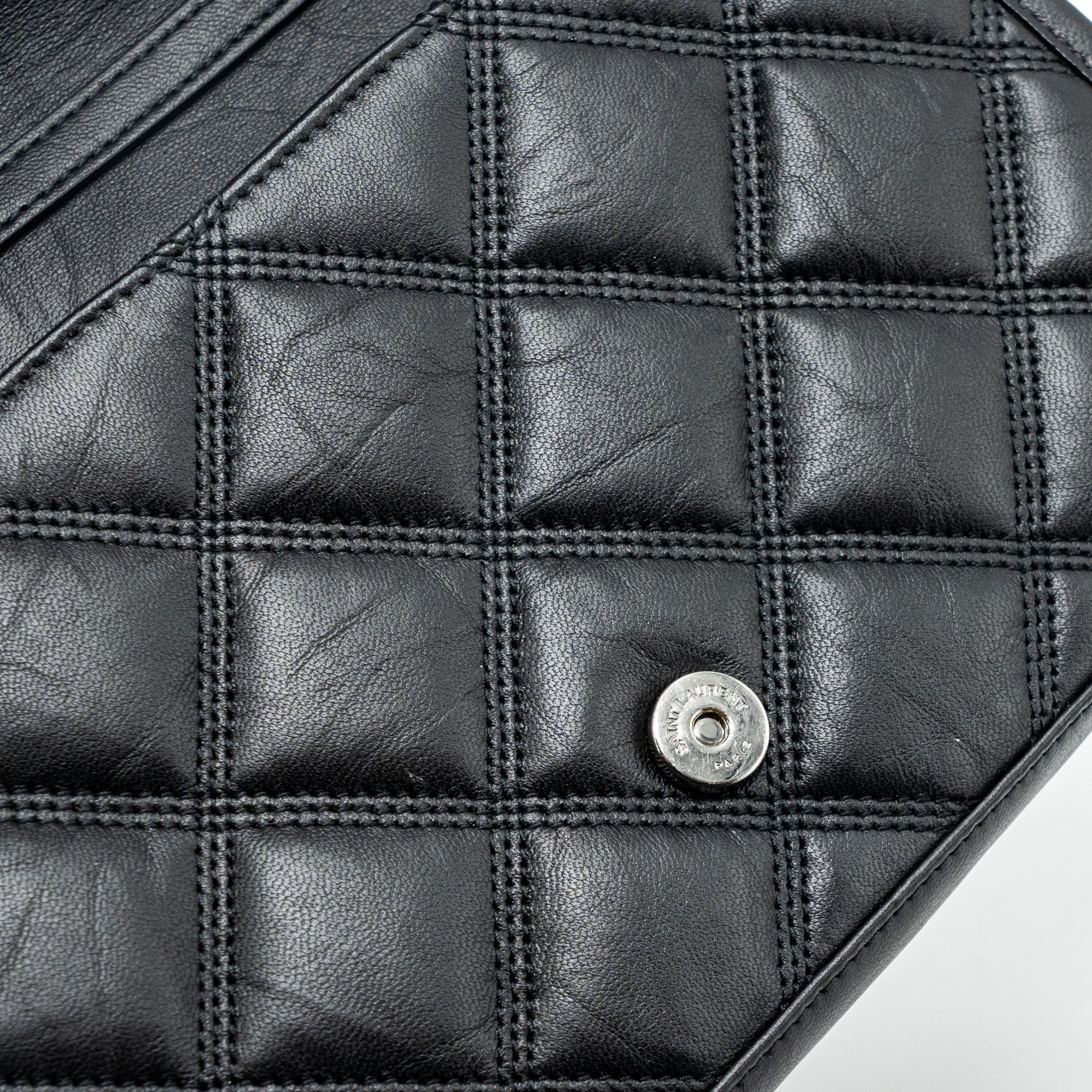 SAINT LAURENT/YSL BECKY CHAIN BAG QUILTED LAMBSKIN BLACK SHW