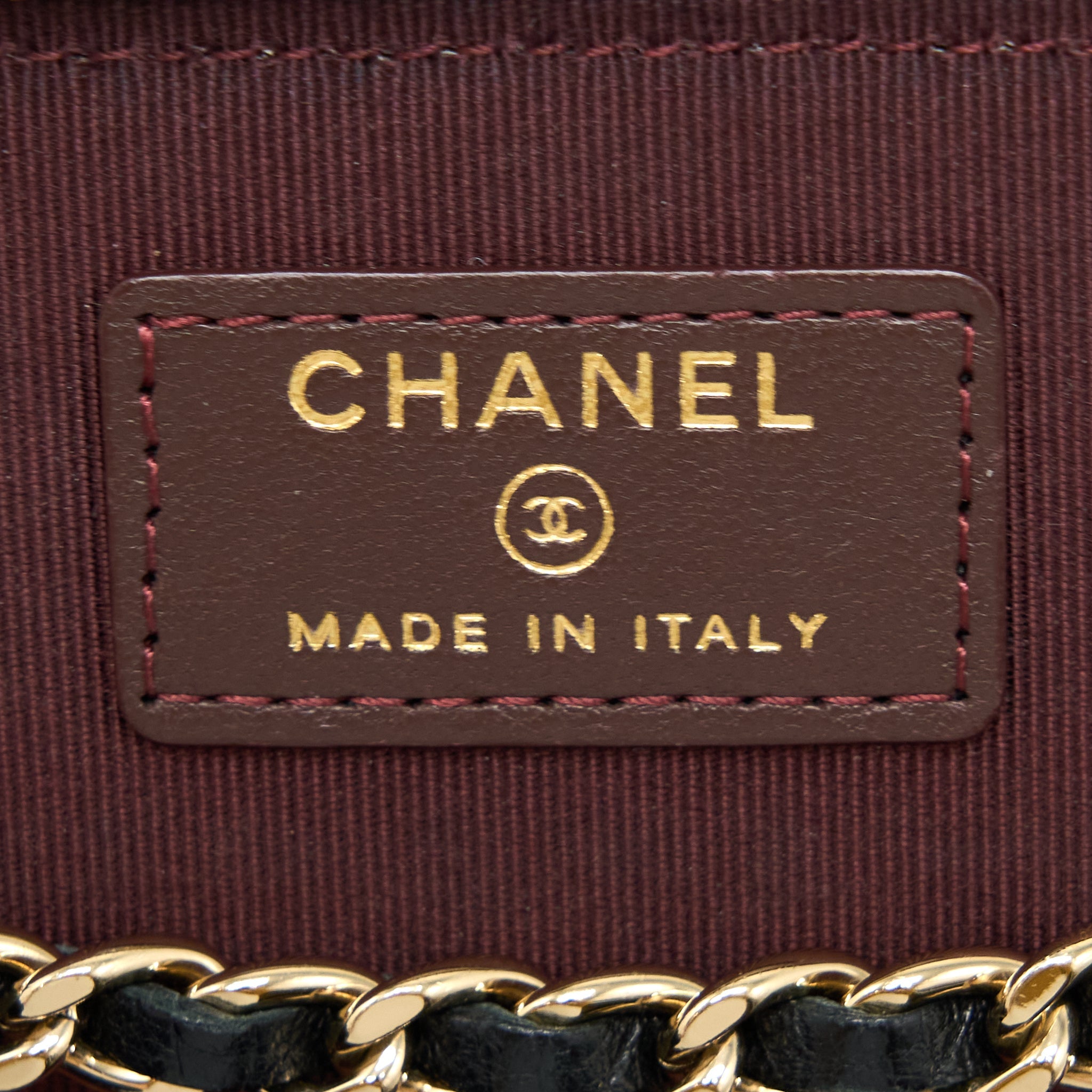 CHANEL LONG VANITY WITH CHAIN LAMBSKIN BLACK LGHW