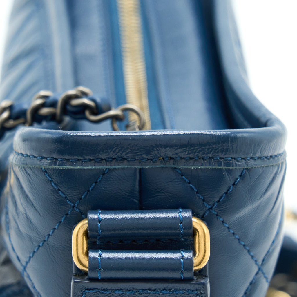 CHANEL SMALL GABRIELLE HOBO BAG BLUE MULTICOLOUR HARDWARE