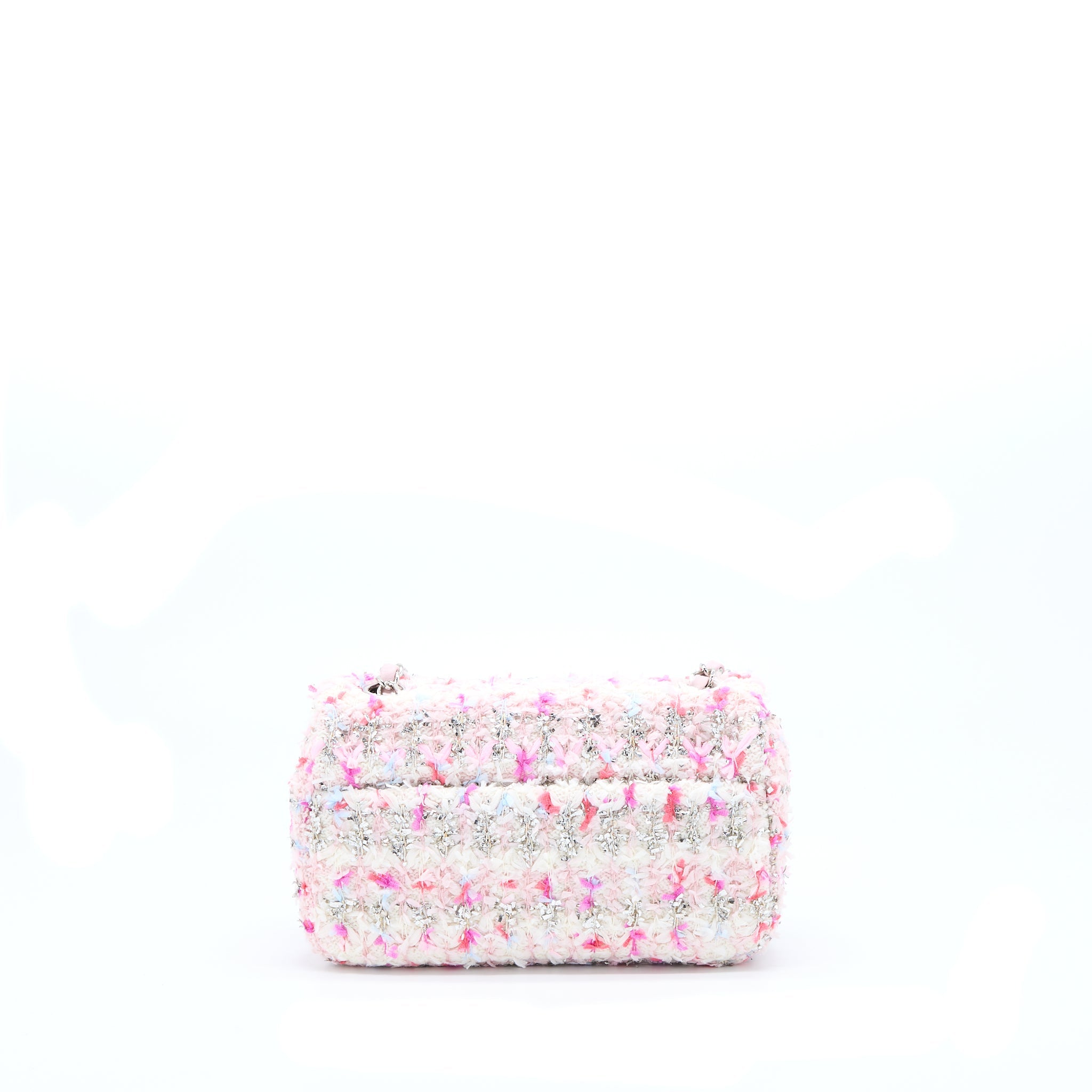 CHANEL SEASONAL MINI RECTANGULAR FLAP BAG TWEED PINK/MULTICOLOUR SHW