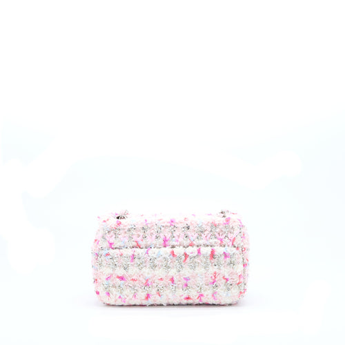 CHANEL SEASONAL MINI RECTANGULAR FLAP BAG TWEED PINK/MULTICOLOUR SHW