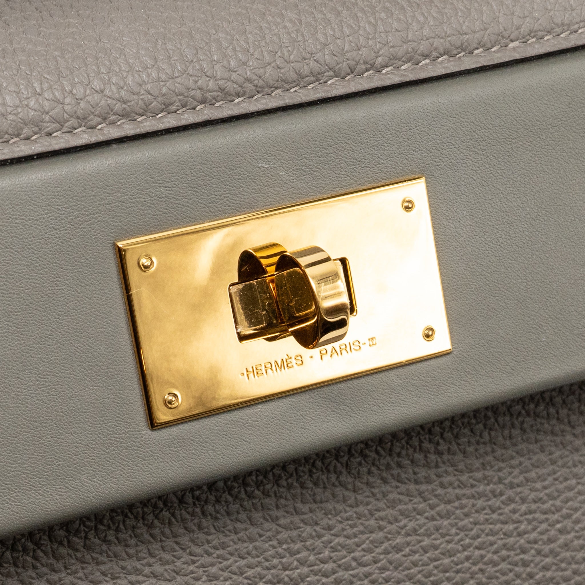 HERMES 2424 24/24-29 BAG TOGO/SWIFT GRIS MEYER GHW