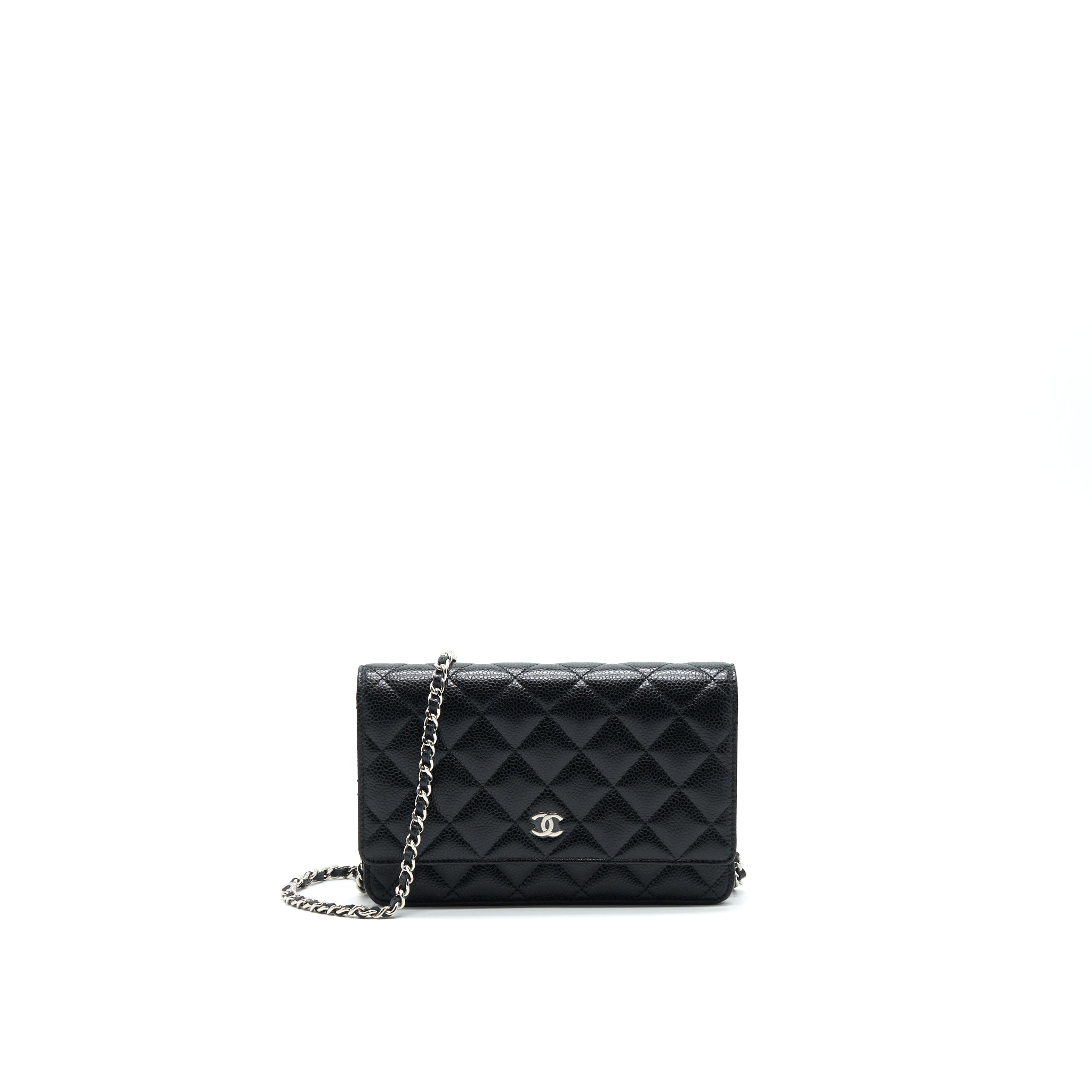 CHANEL CAVIAR CLASSIC WALLET ON CHAIN BLACK CAVIAR SHW