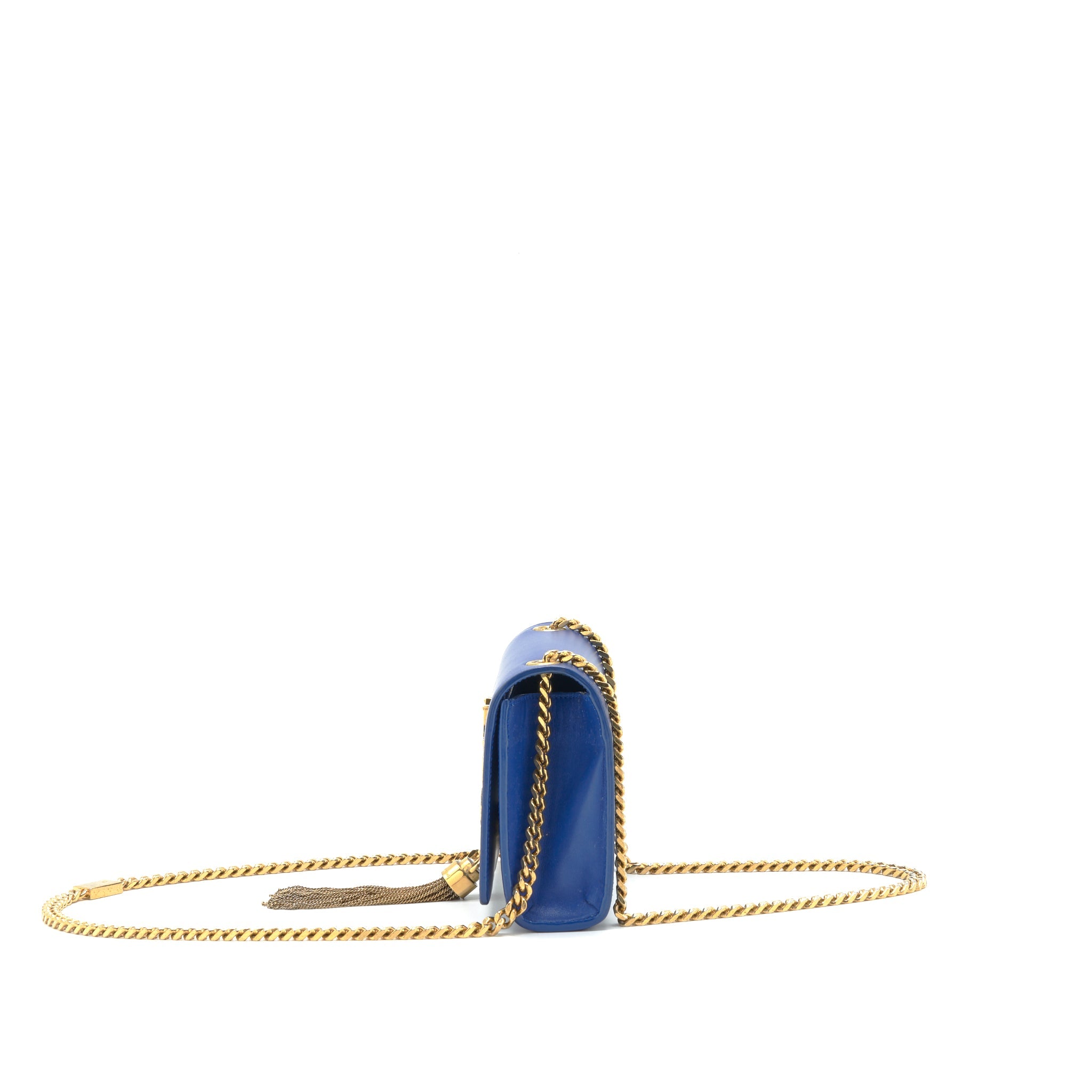 SAINT LAURENT/YSL MINI KATE BAG TASSEL ELECTRIC BLUE GHW