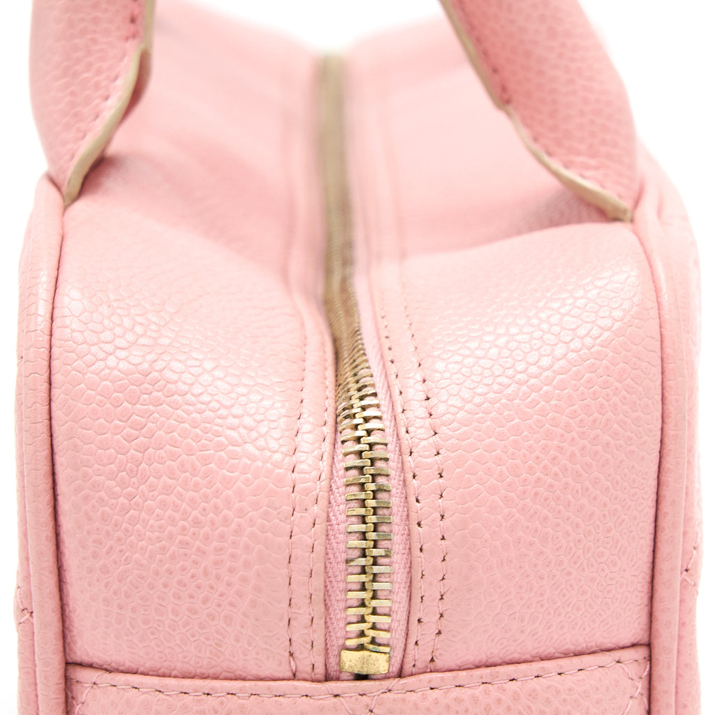 CHANEL VINTAGE BOWLING BAG CAVIAR LIGHT PINK LGHW
