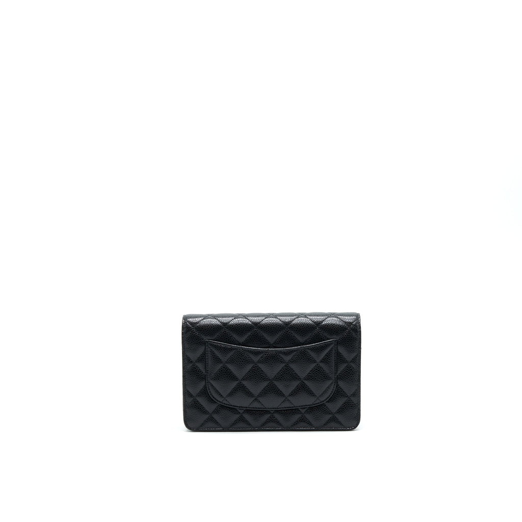 CHANEL CAVIAR CLASSIC WALLET ON CHAIN BLACK CAVIAR SHW