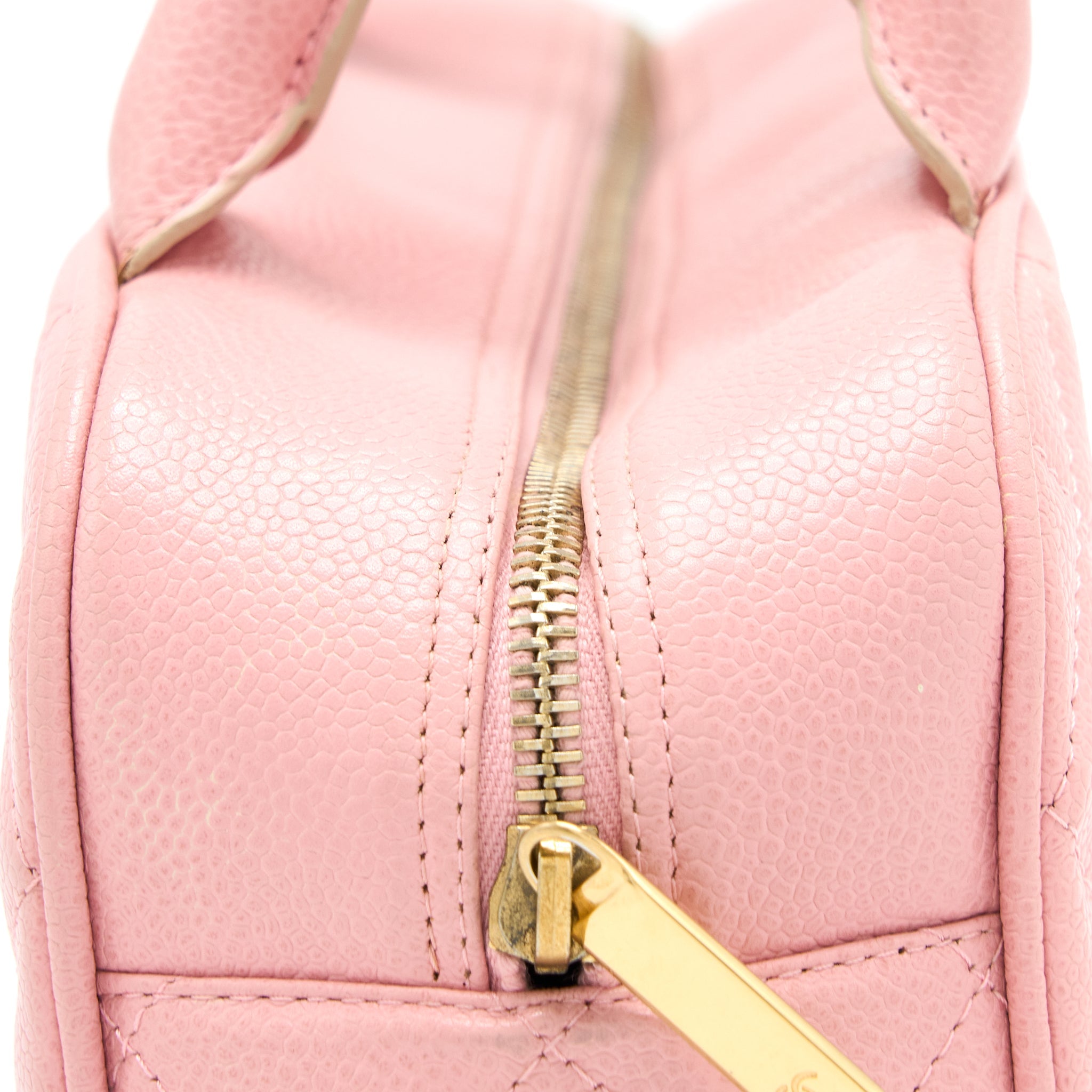 CHANEL VINTAGE BOWLING BAG CAVIAR LIGHT PINK LGHW