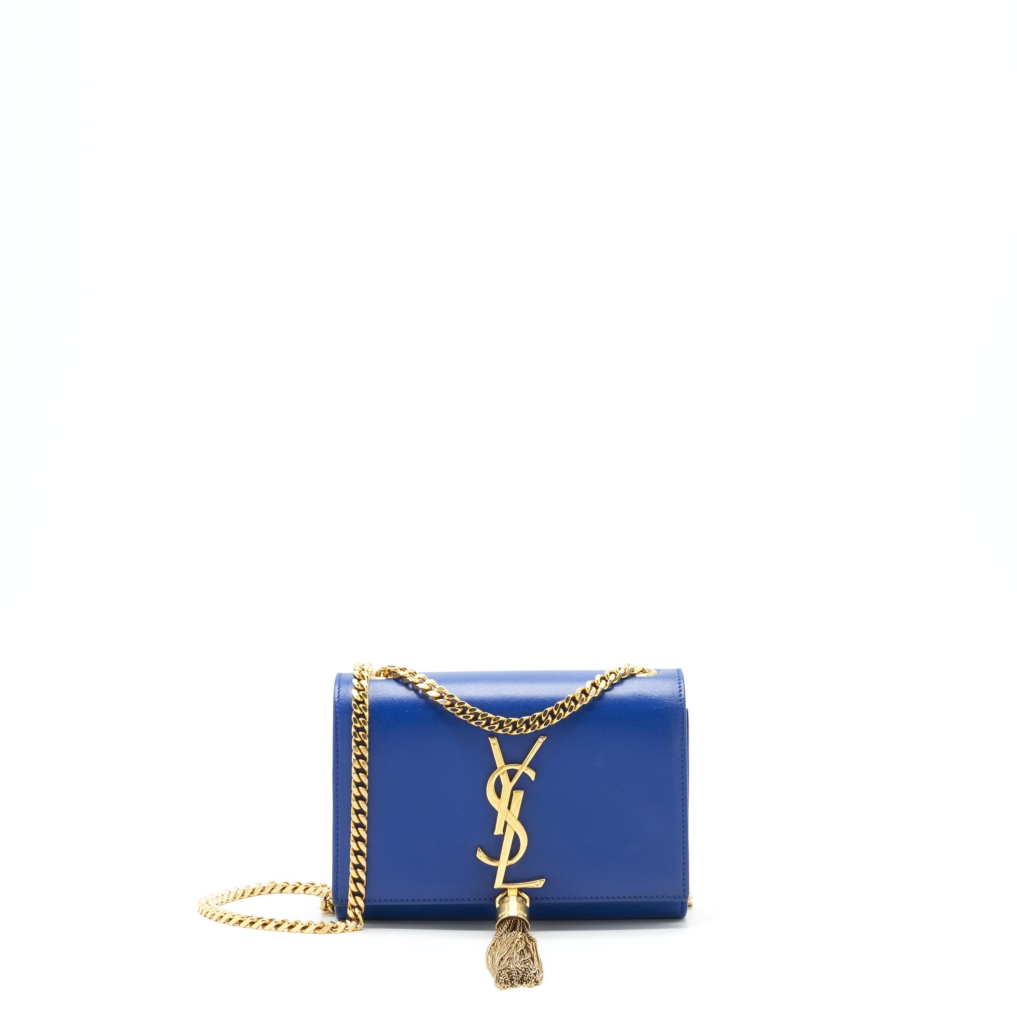 SAINT LAURENT/YSL MINI KATE BAG TASSEL ELECTRIC BLUE GHW