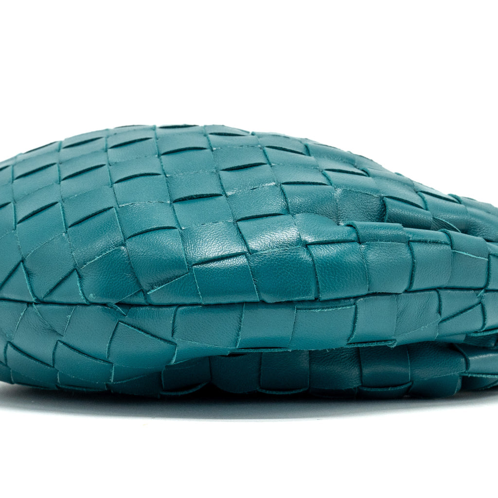 BOTTEGA VENETA MINI JODIE LAMBSKIN BLUE GHW