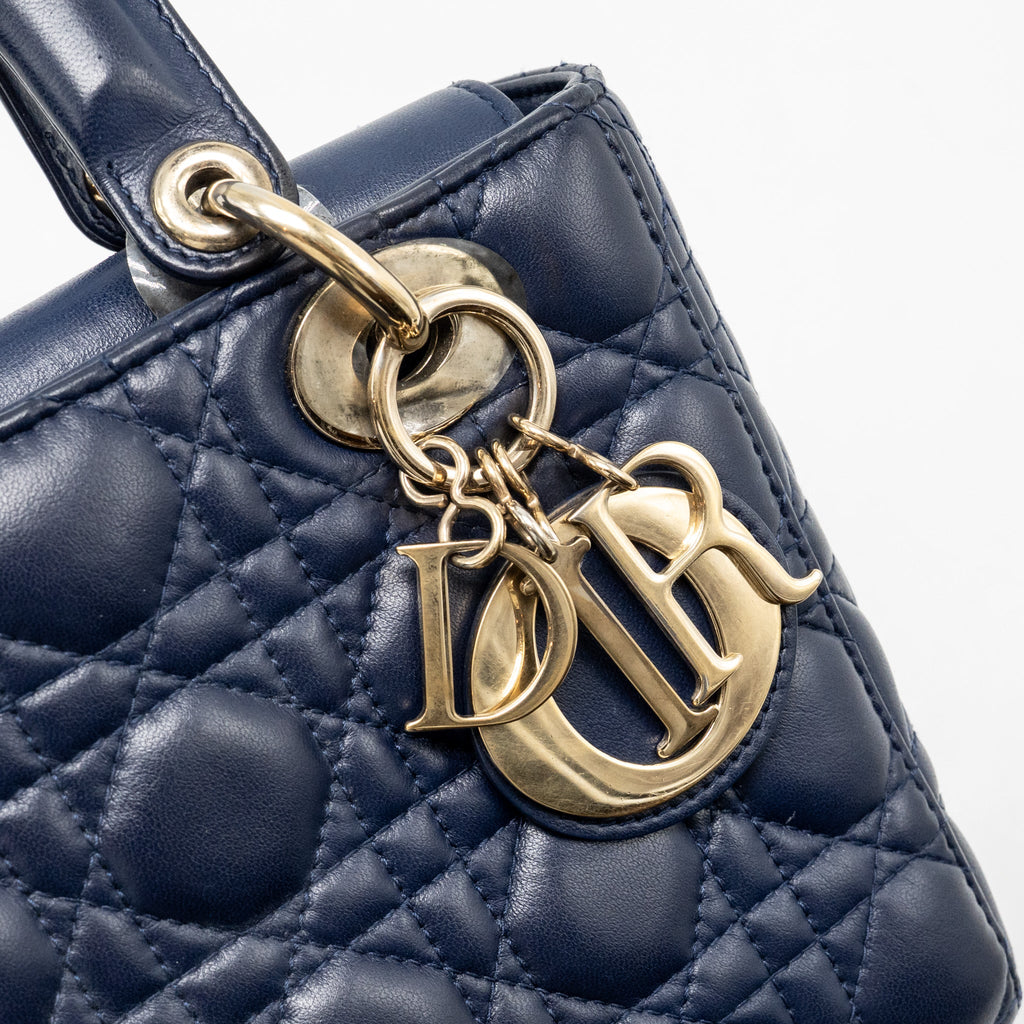 DIOR MY ABC SMALL LADY DIOR LAMBSKIN DARK BLUE LGHW