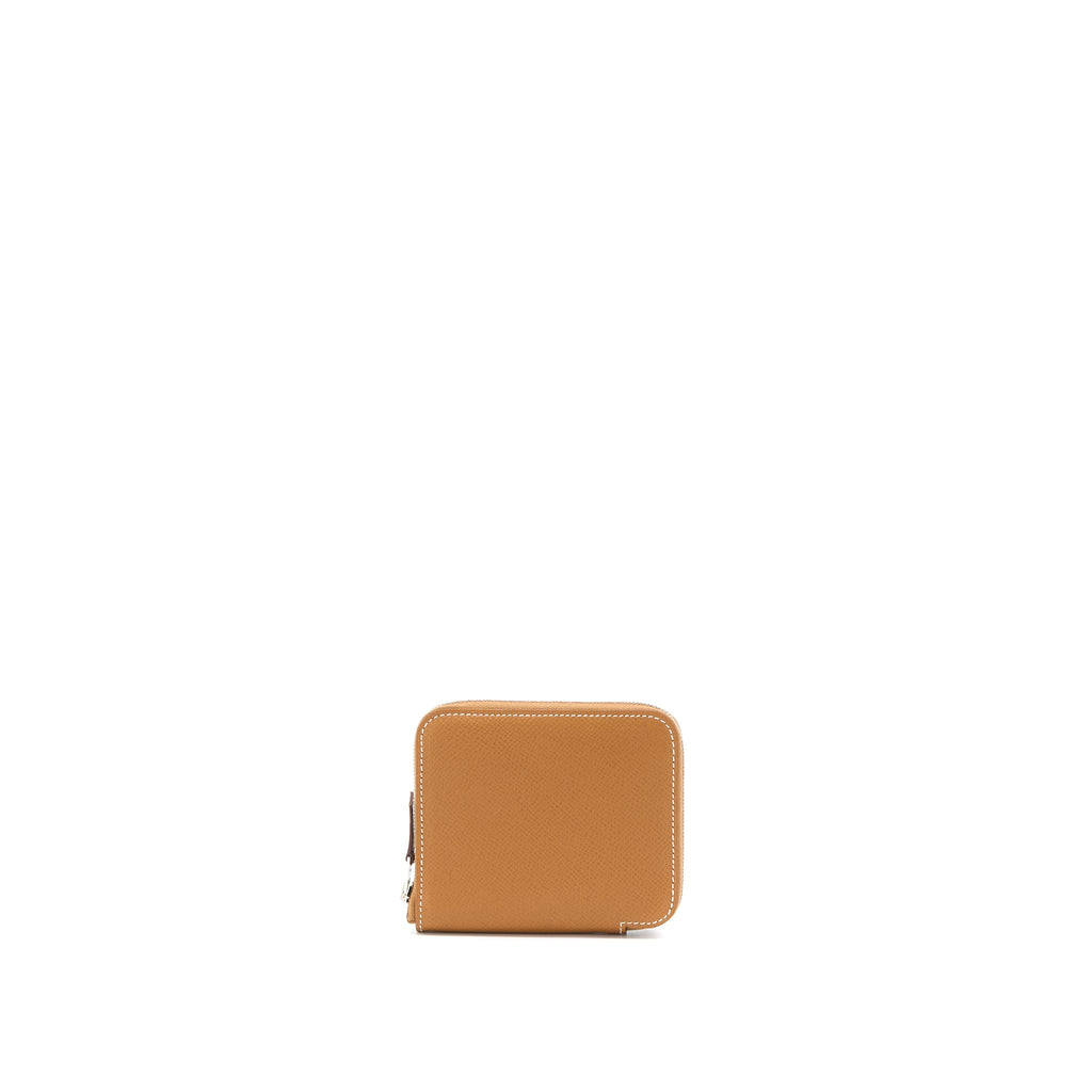 HERMES SILK IN COMPACT WALLET EPSOM GOLD SHW
