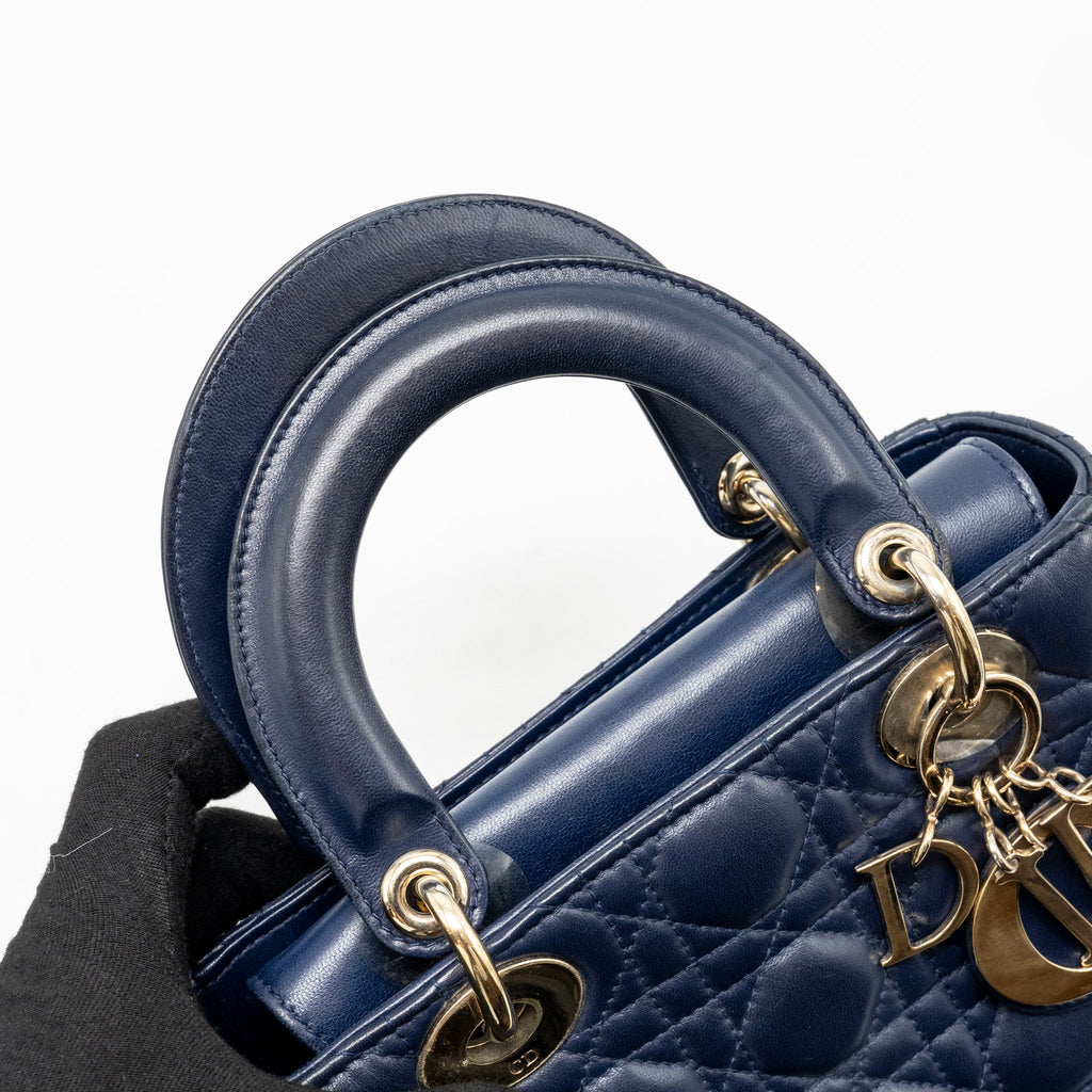 DIOR MY ABC SMALL LADY DIOR LAMBSKIN DARK BLUE LGHW