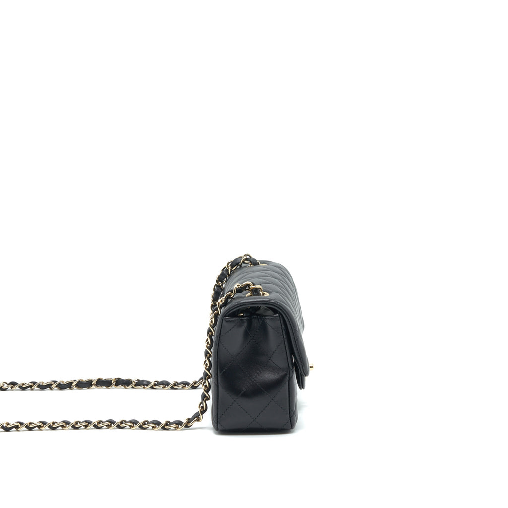CHANEL MINI RECTANGULAR FLAP BAG LAMBSKIN LGHW(MICROCHIP)