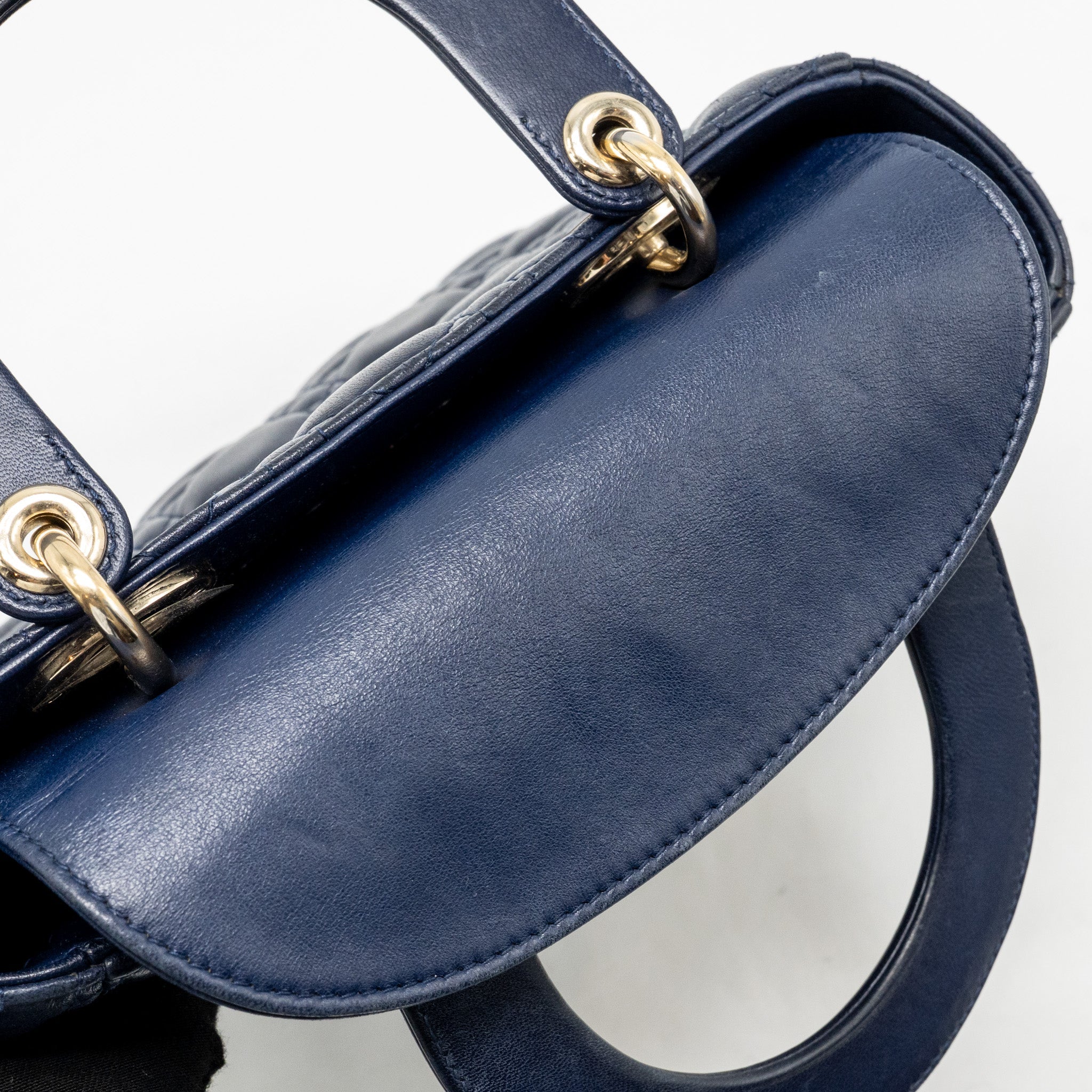 DIOR MY ABC SMALL LADY DIOR LAMBSKIN DARK BLUE LGHW