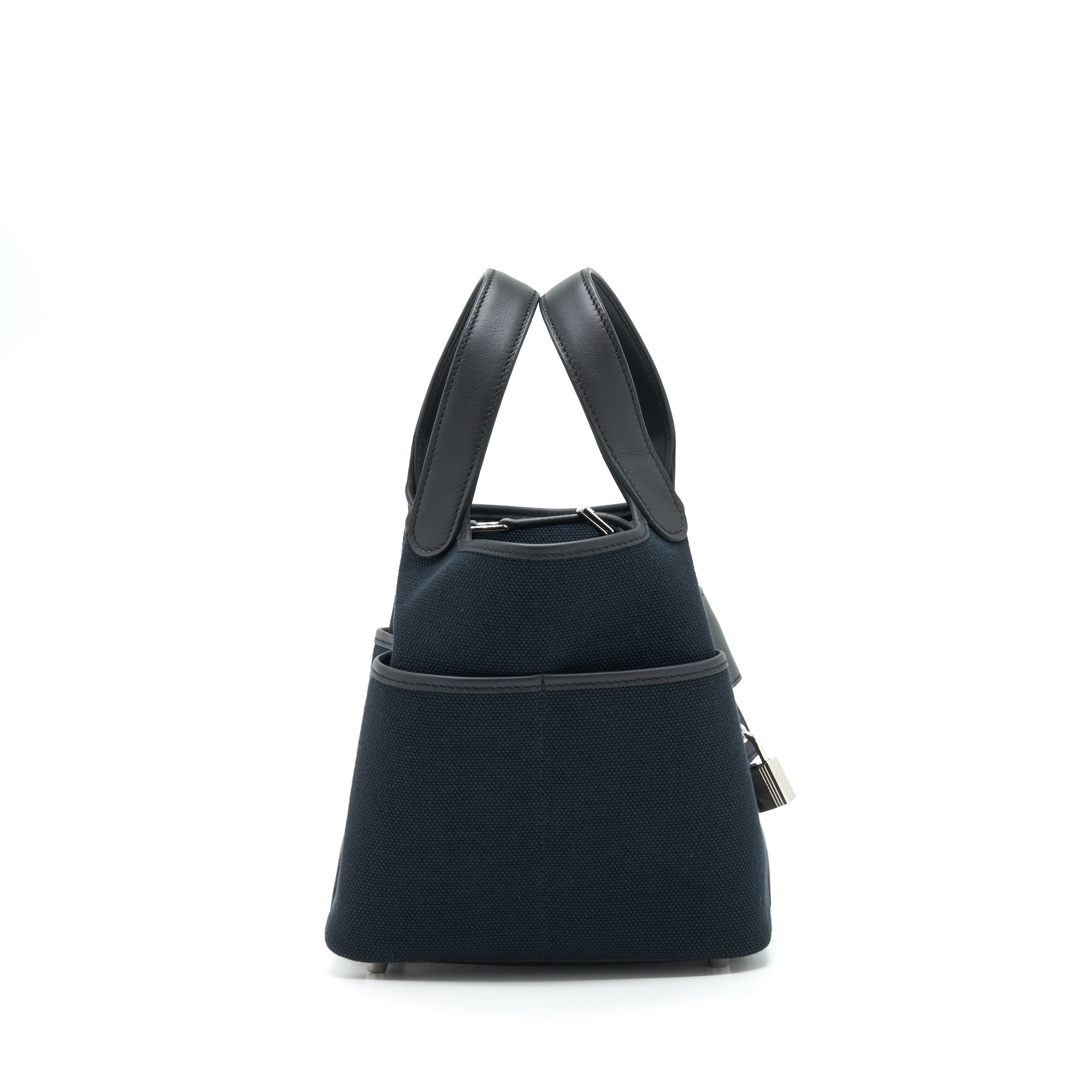 HERMES PICOTIN CARGO 18 SWIFT AND TOILE CANVAS BLACK SHW