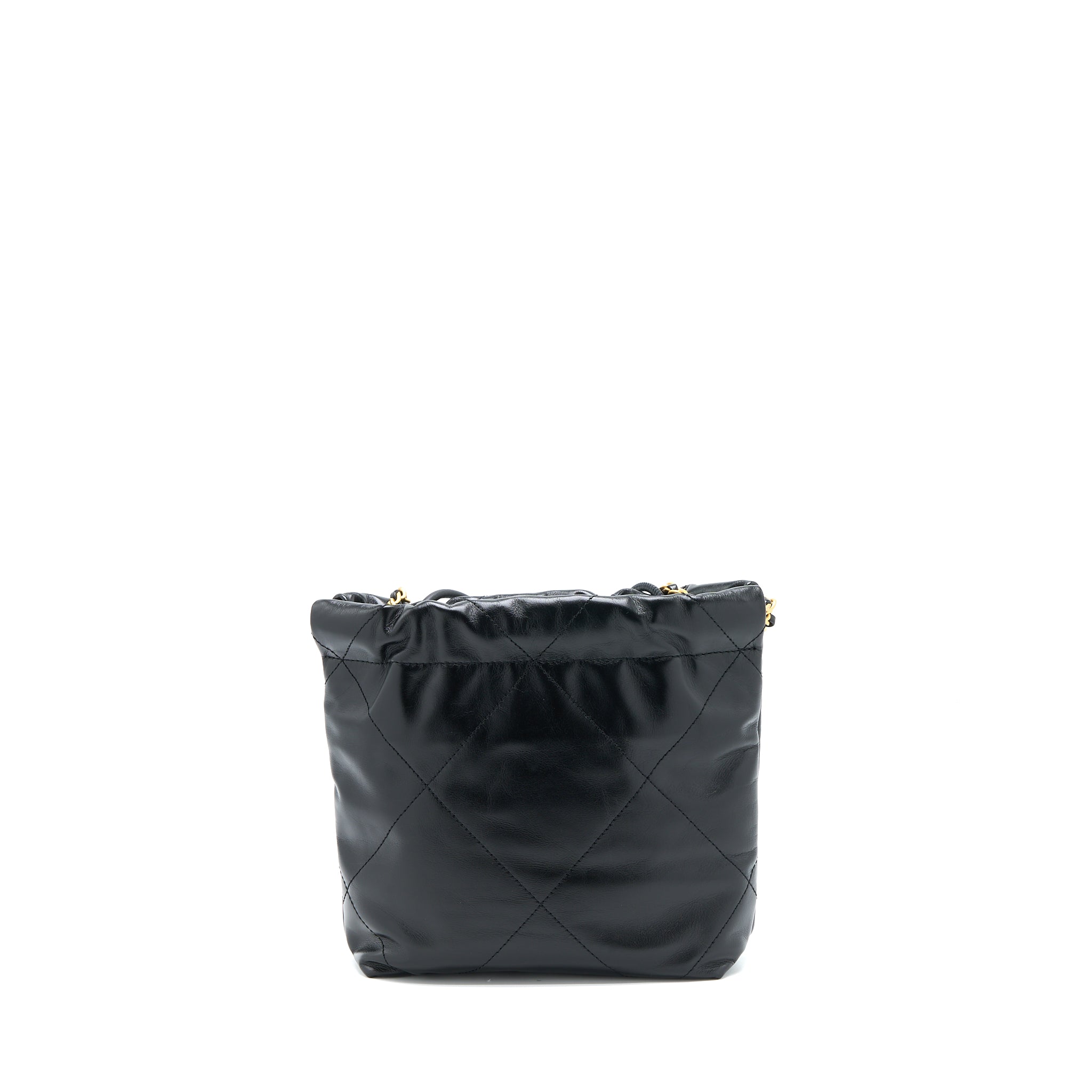 CHANEL MINI 22 BAG SHINY CALFSKIN BLACK GHW (MICROCHIP)