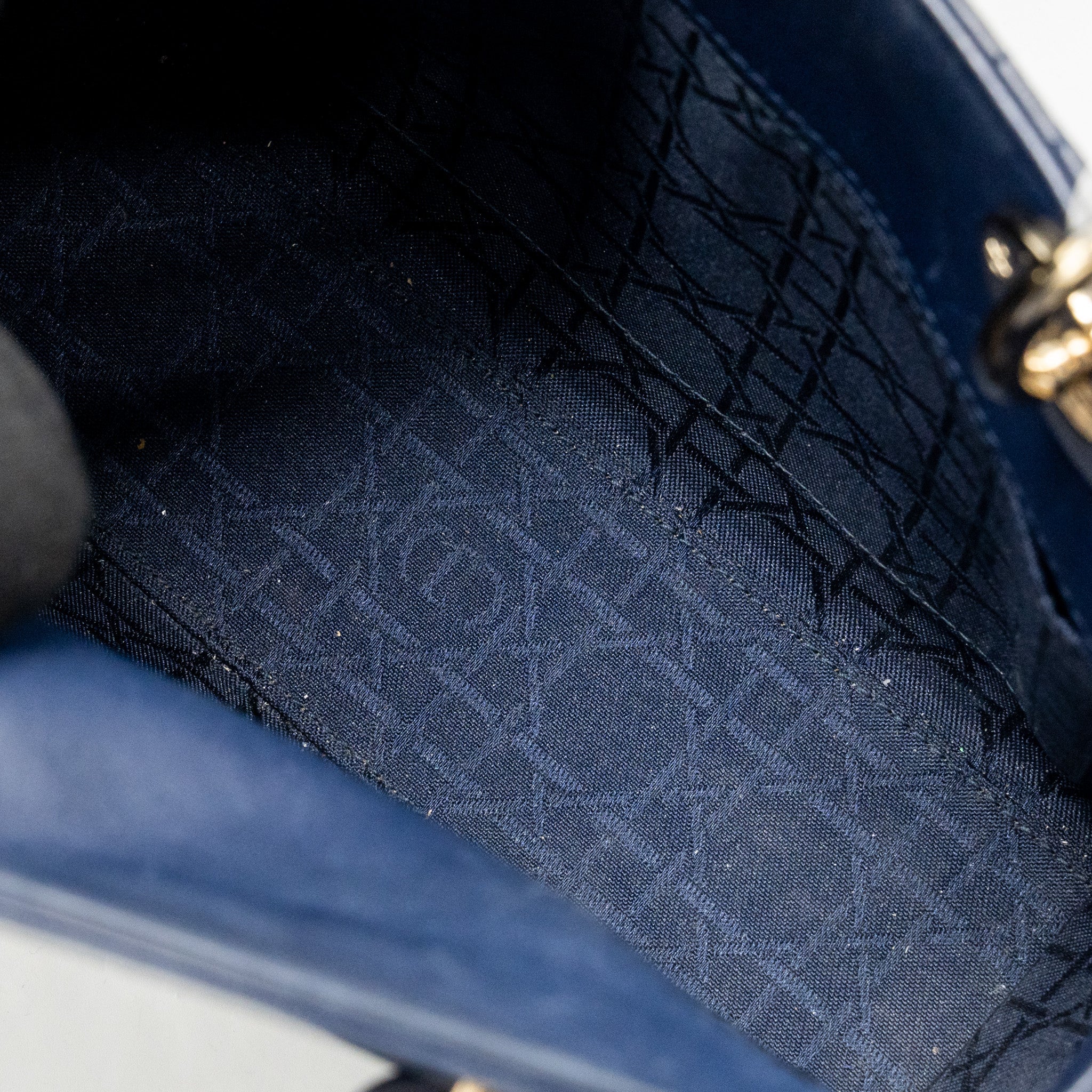 DIOR MY ABC SMALL LADY DIOR LAMBSKIN DARK BLUE LGHW