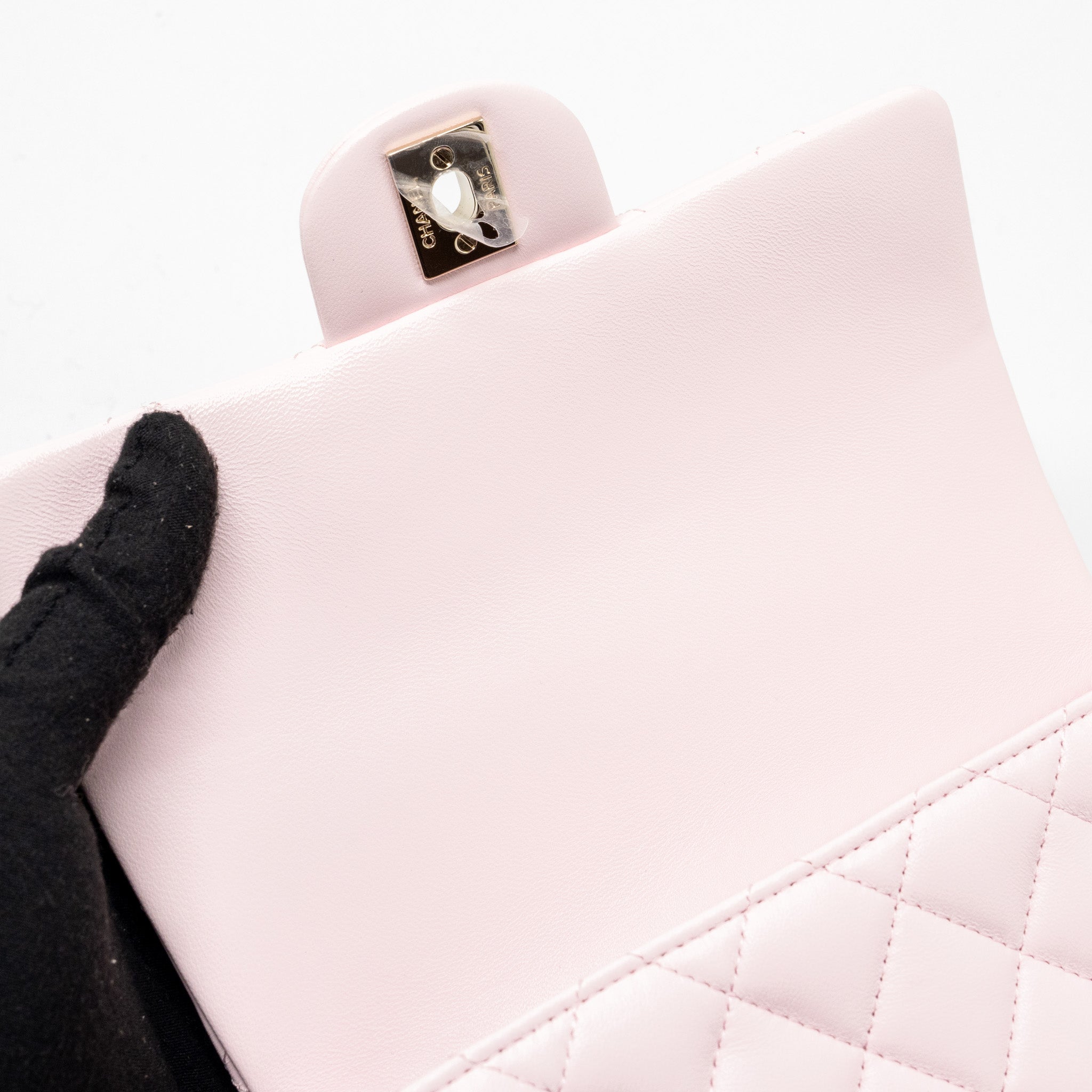 CHANEL TOP HANDLE MINI RECTANGULAR FLAP BAG LAMBSKIN LIGHT PINK LGHW(MICROCHIP)