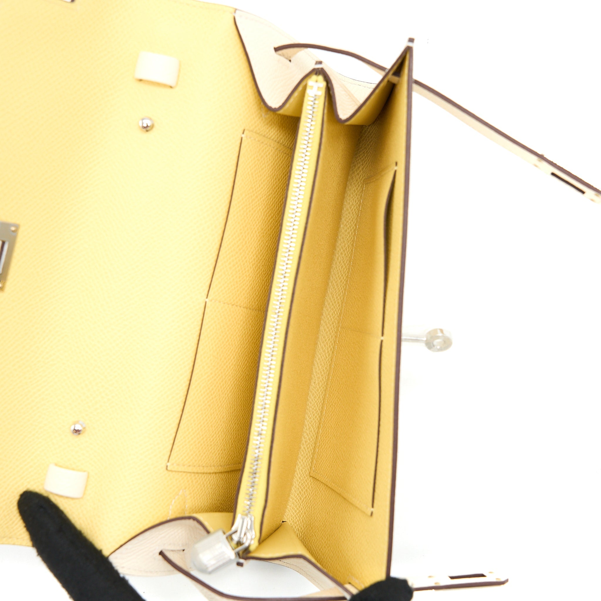 HERMES KELLY TO GO EPSOM NATA/JAUNE POUSSIN SHW