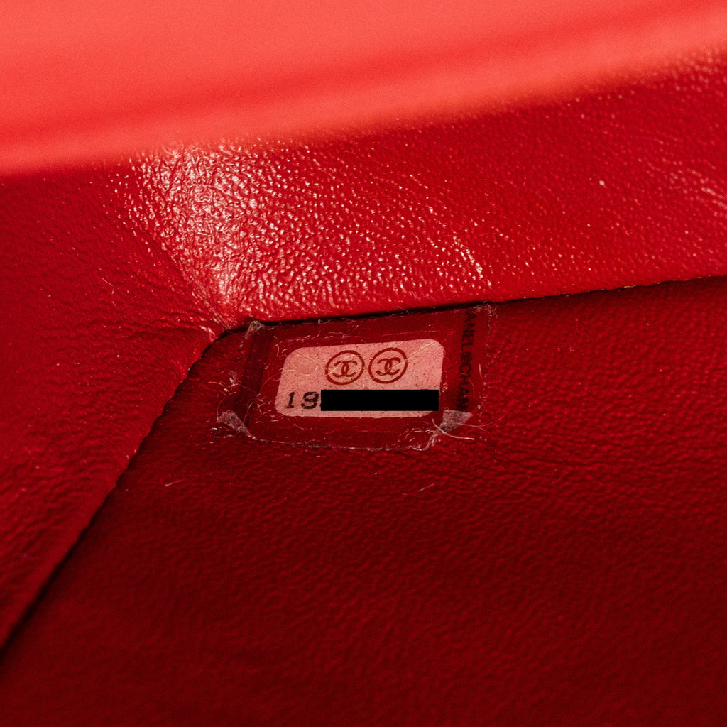 CHANEL CLASSIC MINI RECTANGULAR FLAP BAG LAMBSKIN RED RUTHENIUM HARDWARE