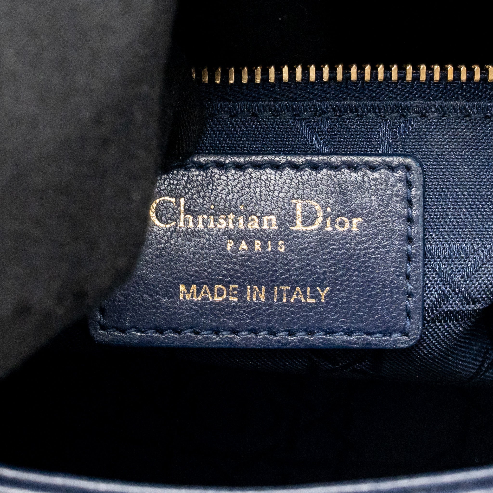 DIOR MY ABC SMALL LADY DIOR LAMBSKIN DARK BLUE LGHW