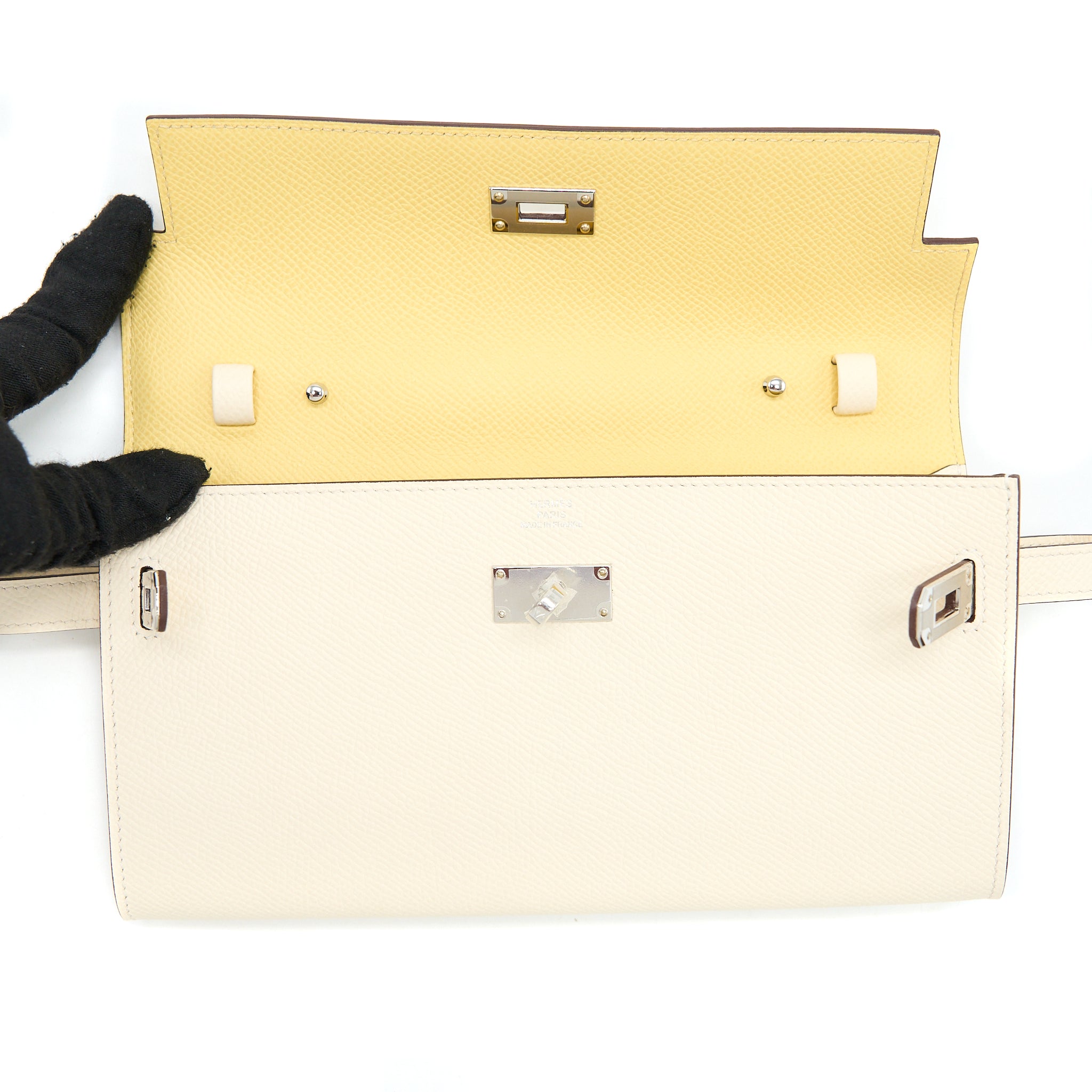 HERMES KELLY TO GO EPSOM NATA/JAUNE POUSSIN SHW