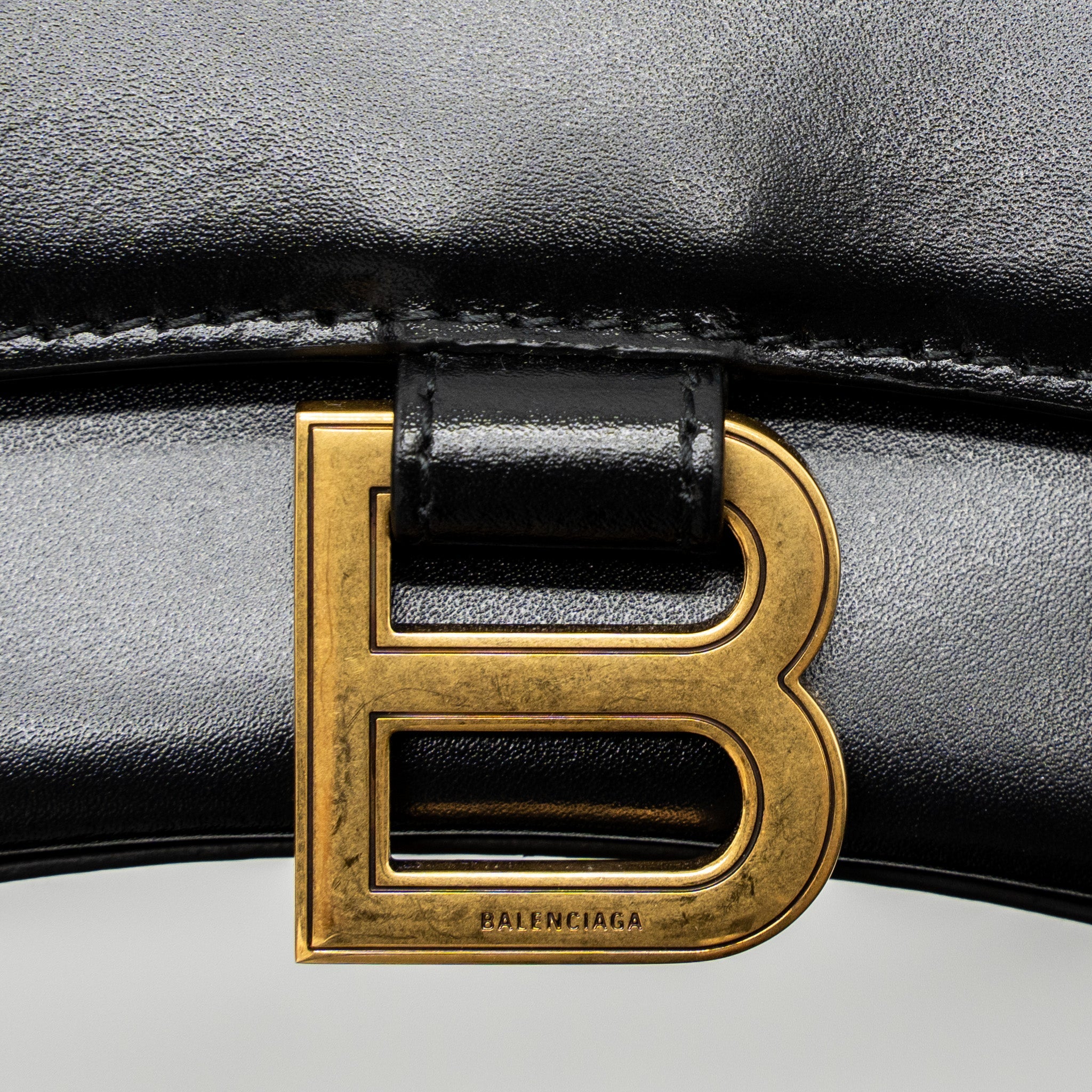 BALENCIAGA HOURGLASS XS CALFSKIN BLACK GHW