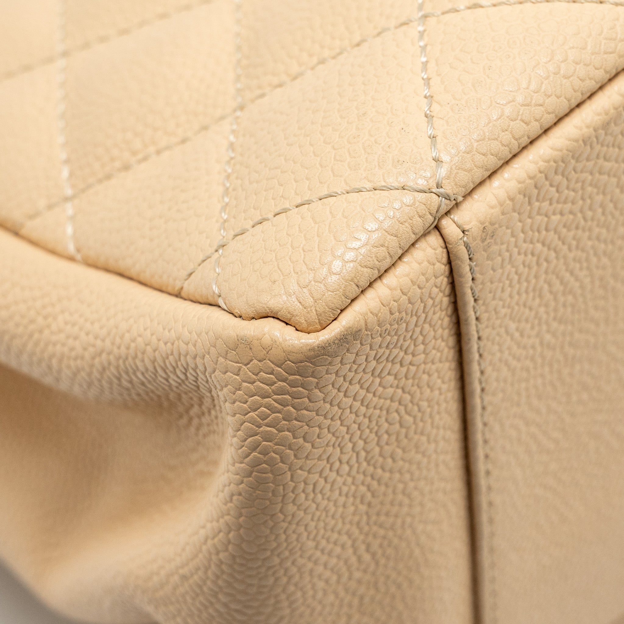 CHANEL GRAND SHOPPING TOTE BAG CAVIAR BEIGE SHW