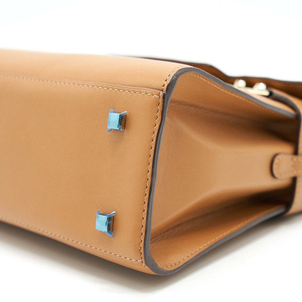 DELVAUX TEMPETE TOTE BAG CARAMEL WITH LGHW