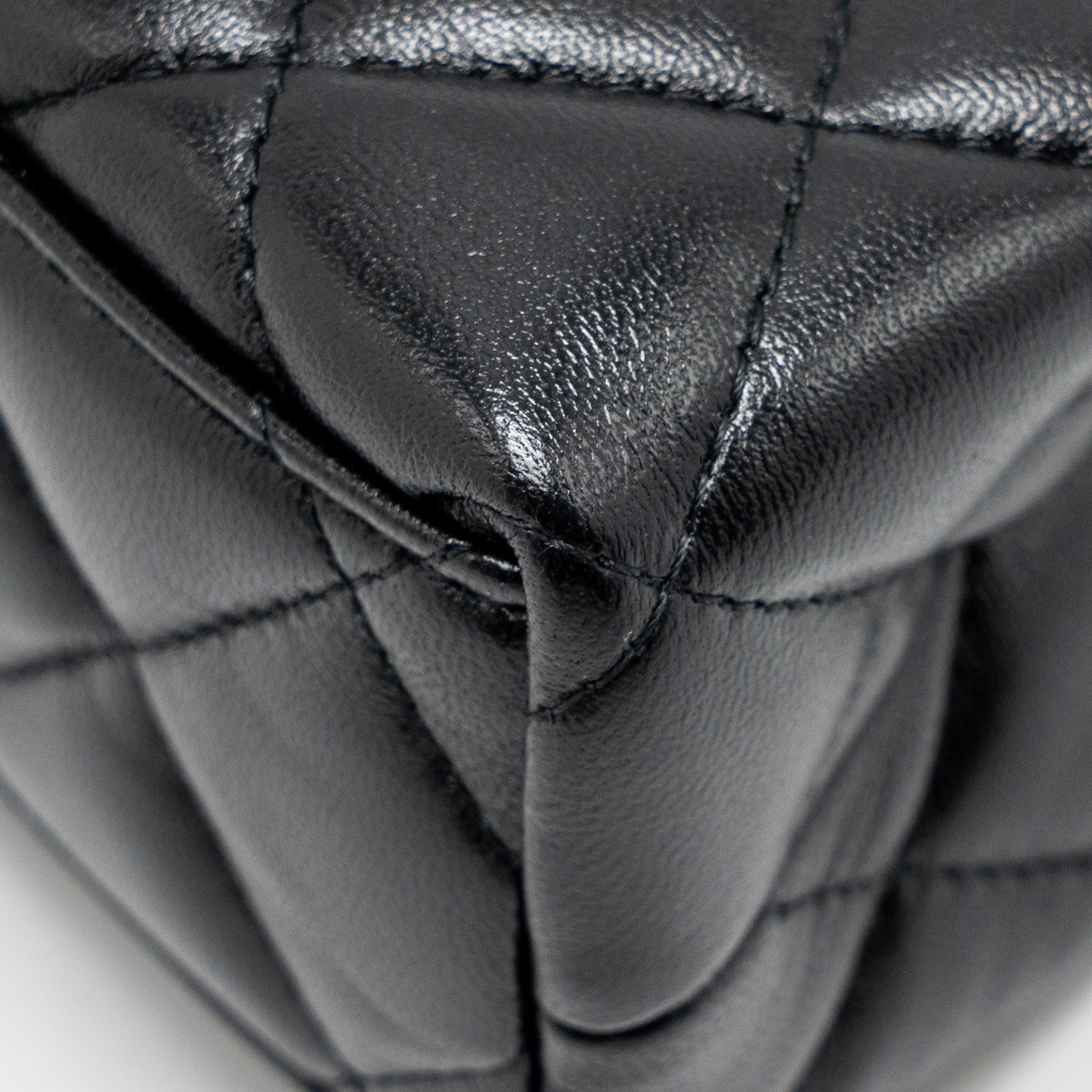 CHANEL 25A MINI KELLY SHOPPING TOTE BAG LAMBSKIN BLACK GHW (MICROCHIP)