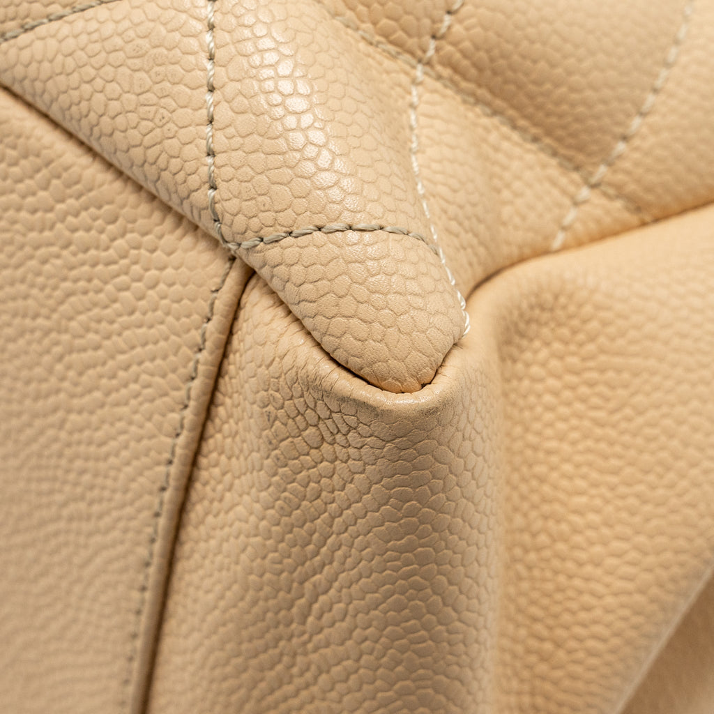 CHANEL GRAND SHOPPING TOTE BAG CAVIAR BEIGE SHW