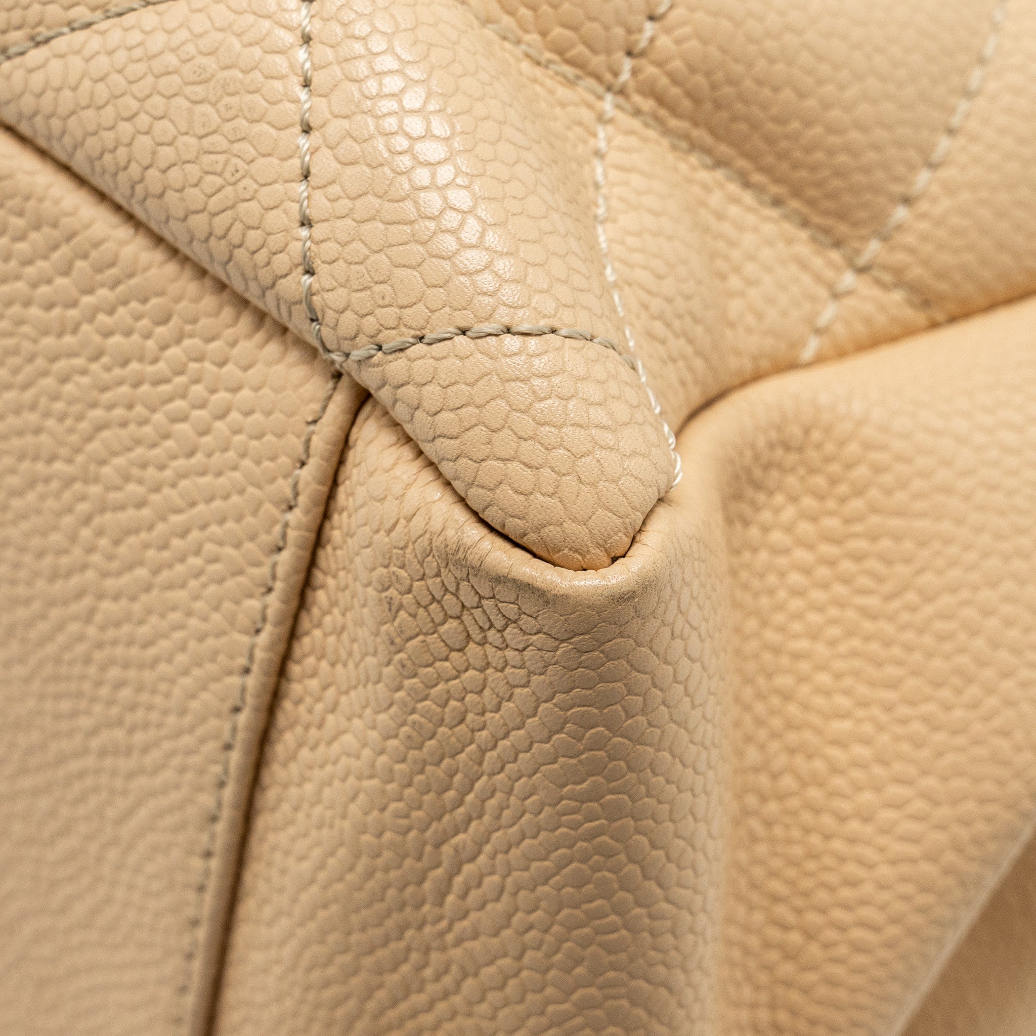 CHANEL GRAND SHOPPING TOTE BAG CAVIAR BEIGE SHW