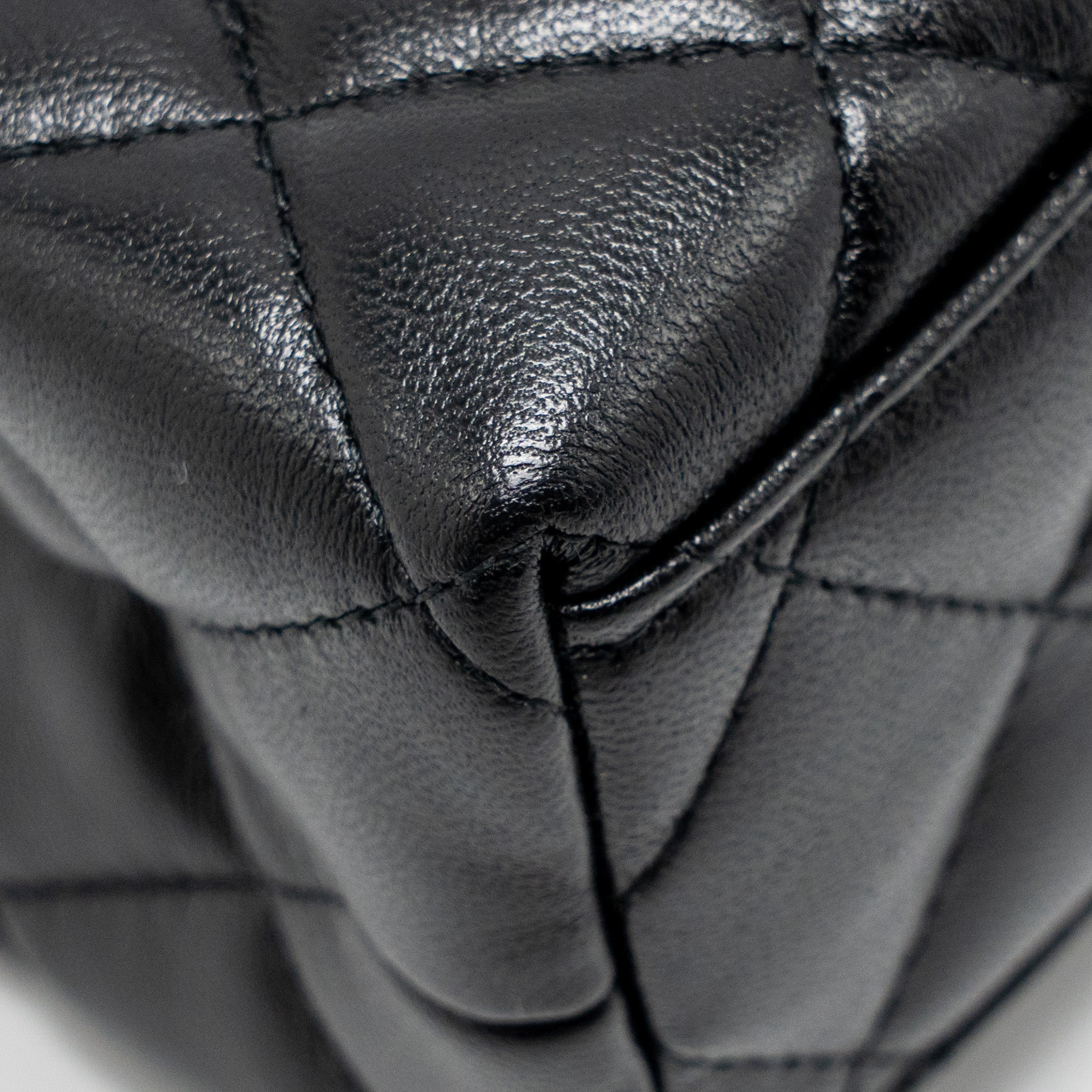 CHANEL 25A MINI KELLY SHOPPING TOTE BAG LAMBSKIN BLACK GHW (MICROCHIP)