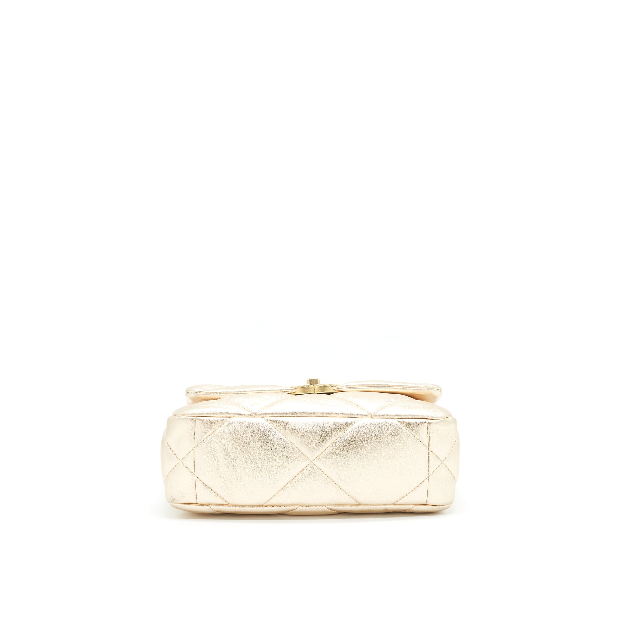 CHANEL SMALL 19 BAG GOLD COLOR WITH GOLD/ SILVER HARDWARE